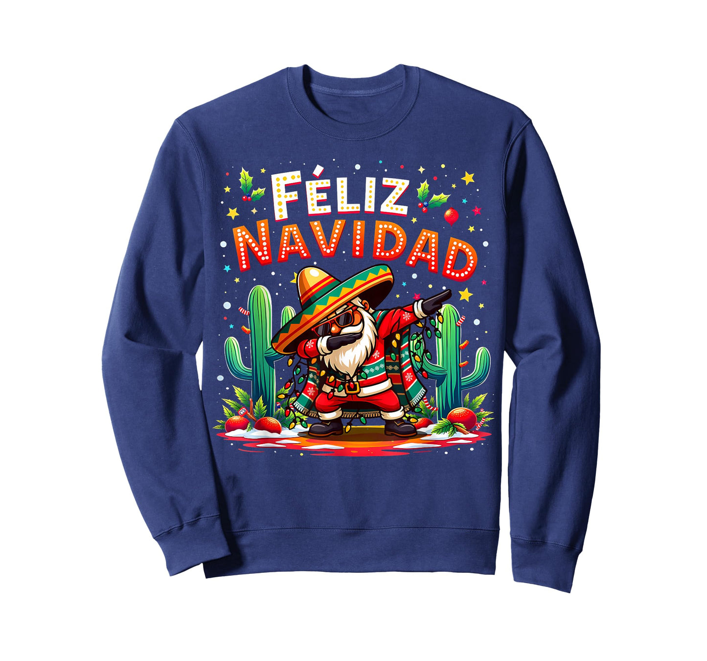Feliz Navidad 2025 Spanish Mexican Christmas Santa Dabbing T-Shirt