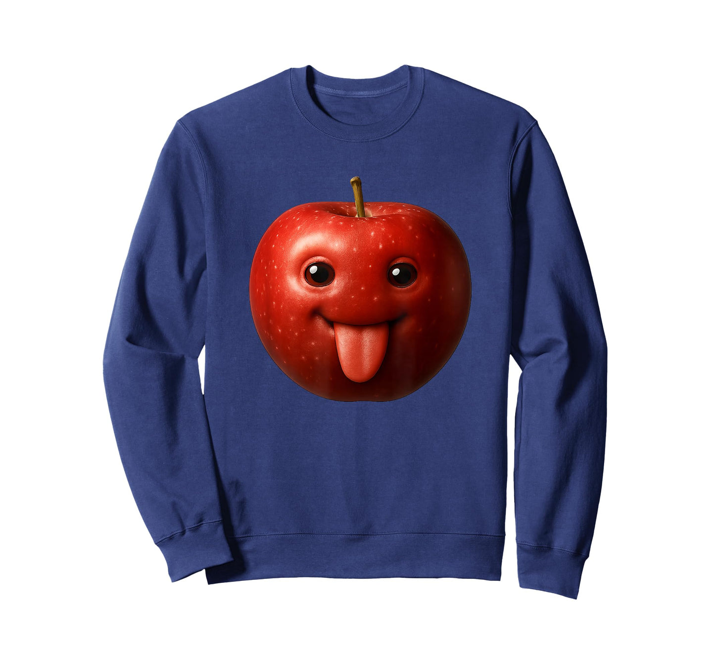 Funny Silly Apple gen z Meme BrainRot Humor Tongue Out T-Shirt