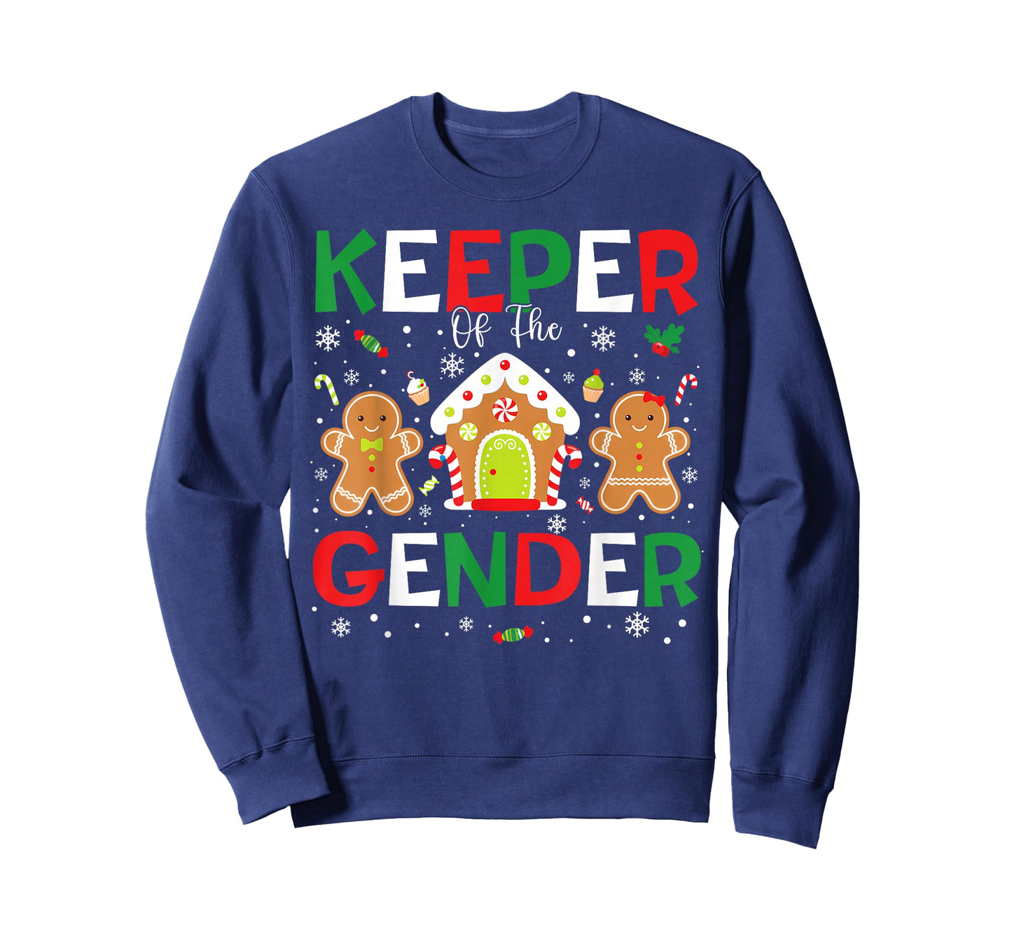 Keeper of The Gender Reveal Christmas Gingerbread Boy Girl T-Shirt