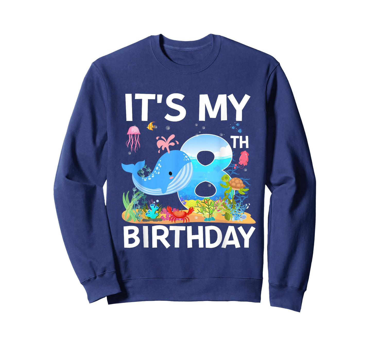 It's My 8th Birthday Whale Sea Animal Theme Party T-Shirt
