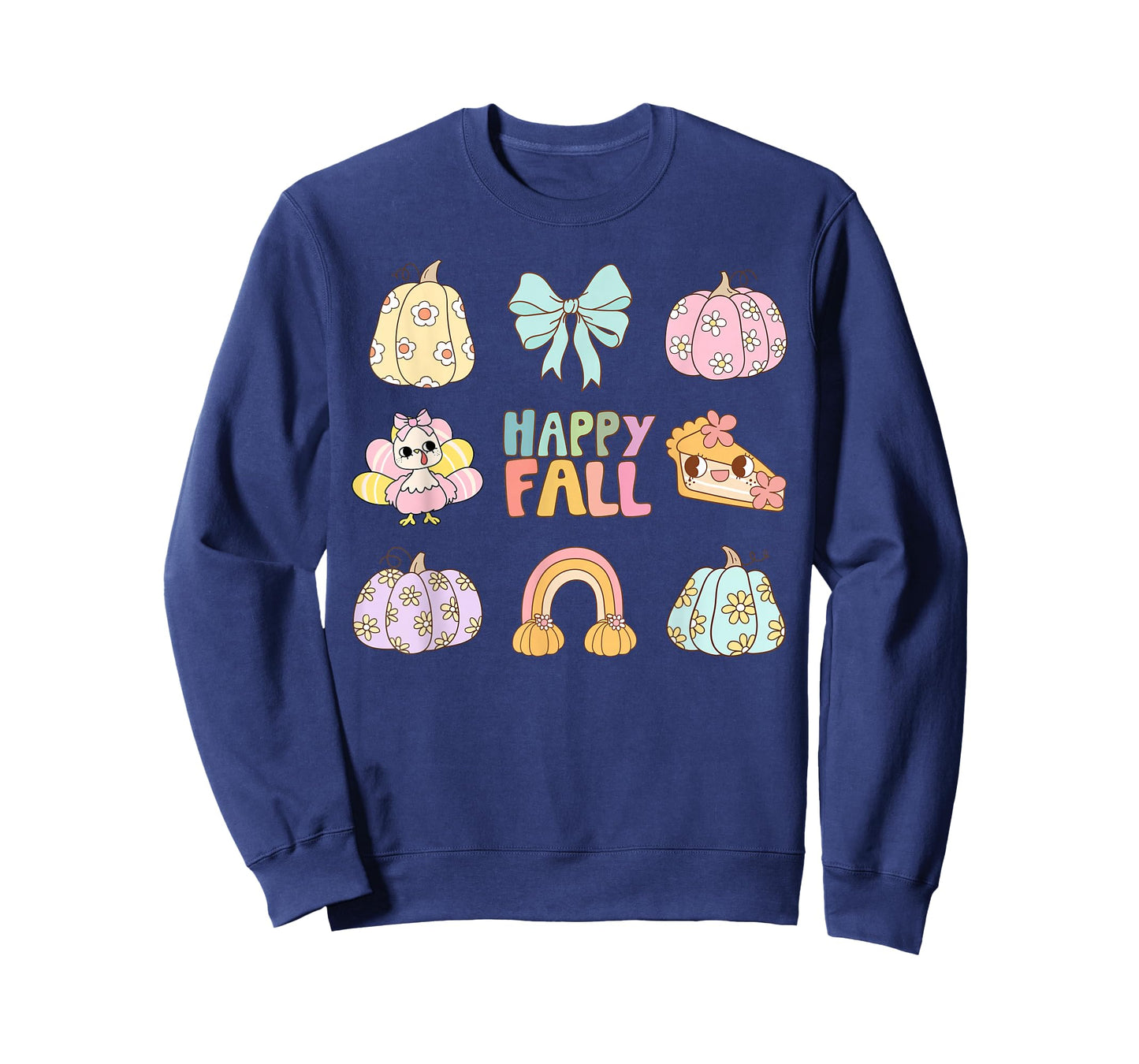 Cute Preppy Happy Fall Pastel Pumpkin Turkey Thanksgiving T-Shirt