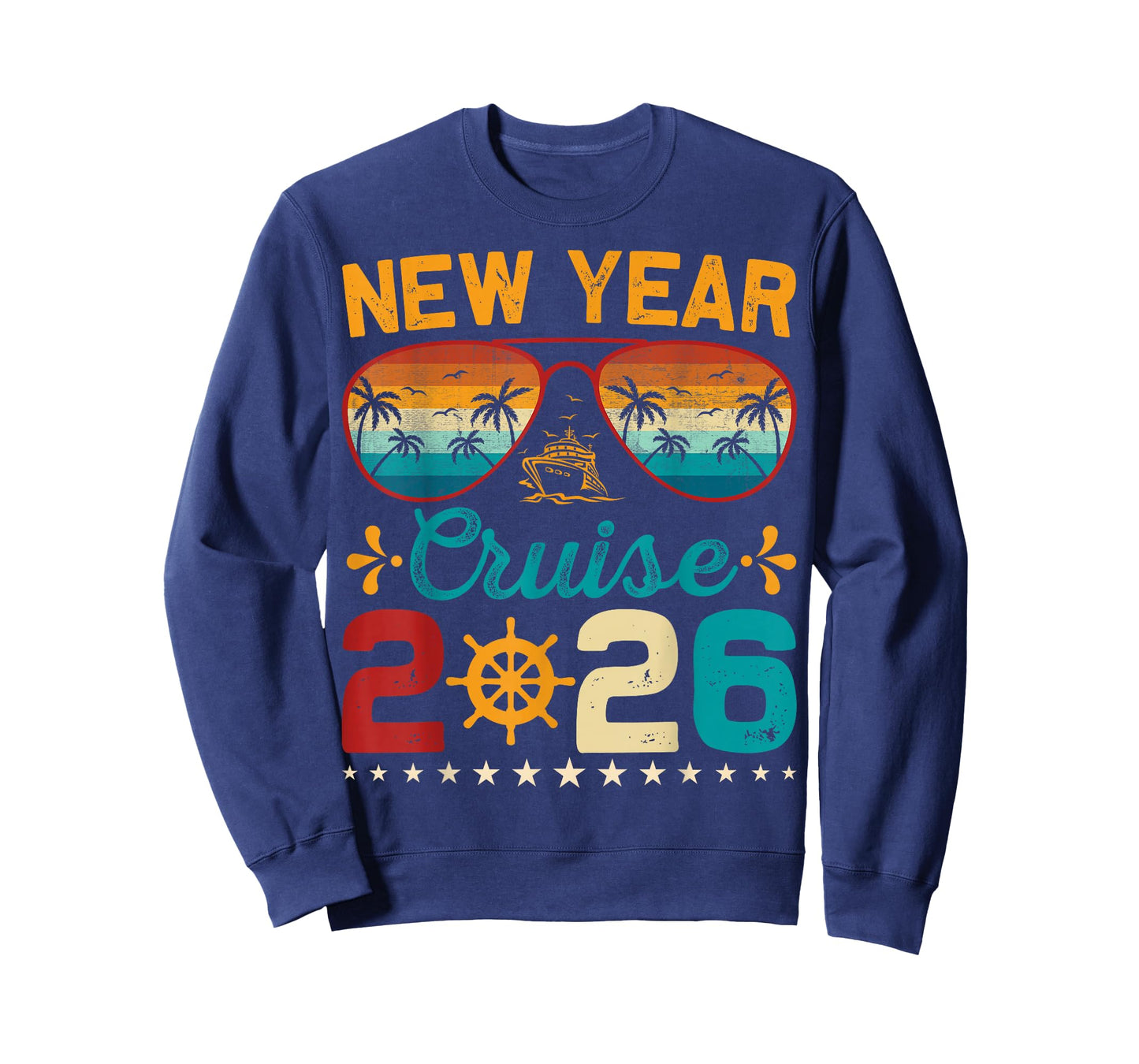 Vintage New Year Cruise 2026 Family Matching NYE Celebration T-Shirt