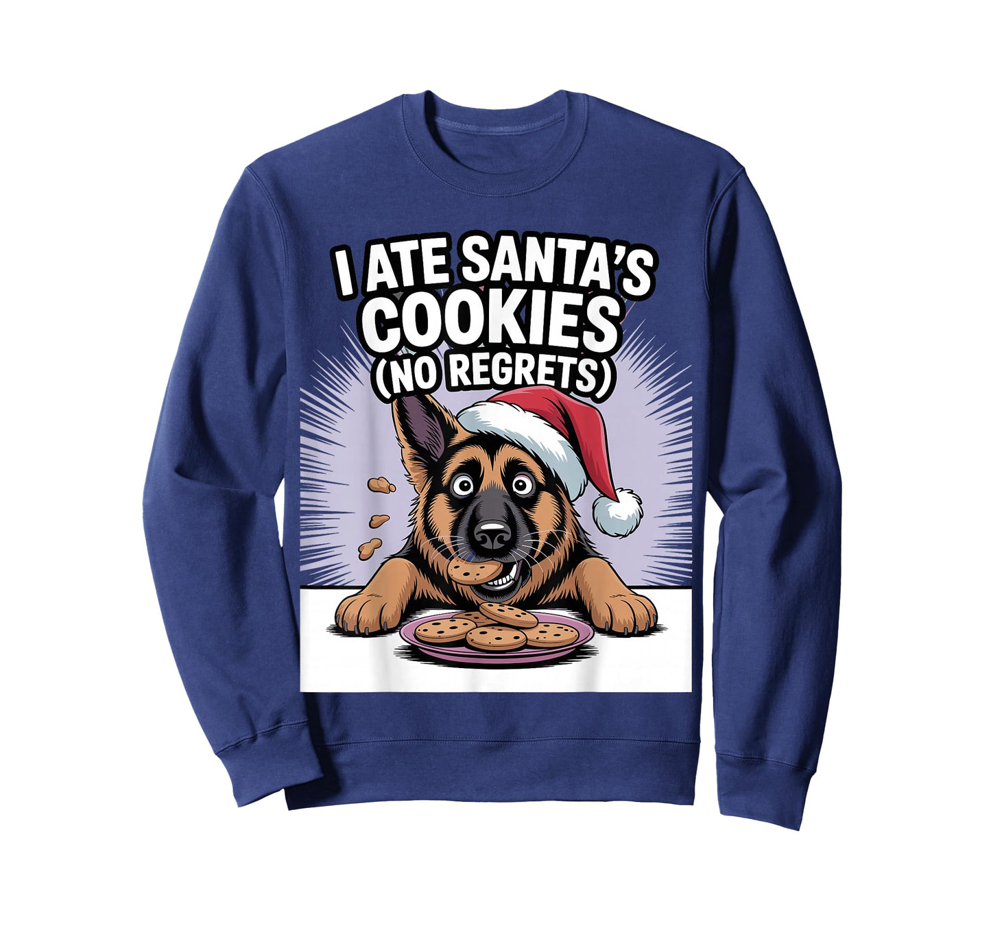 I Ate Santas Cookies Puppy Funny Christmas German Shepherd T-Shirt