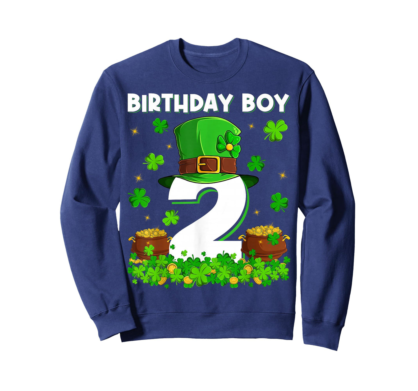 Birthday Boy 2 Years Old Saint Patrick's Day 2nd Birthday T-Shirt