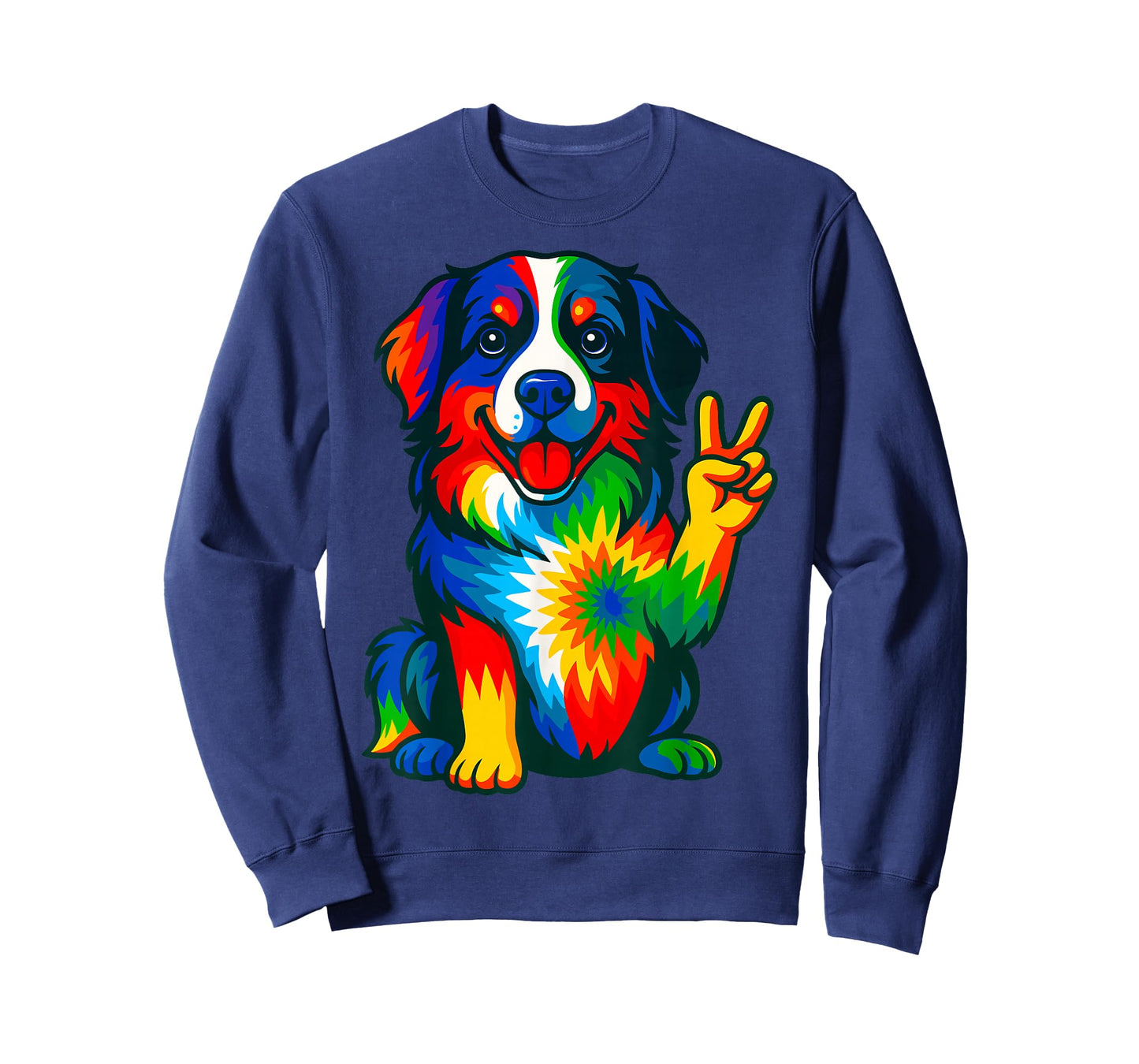 Tie-Dye Bernese Mountain Dog Hippie T-Shirt