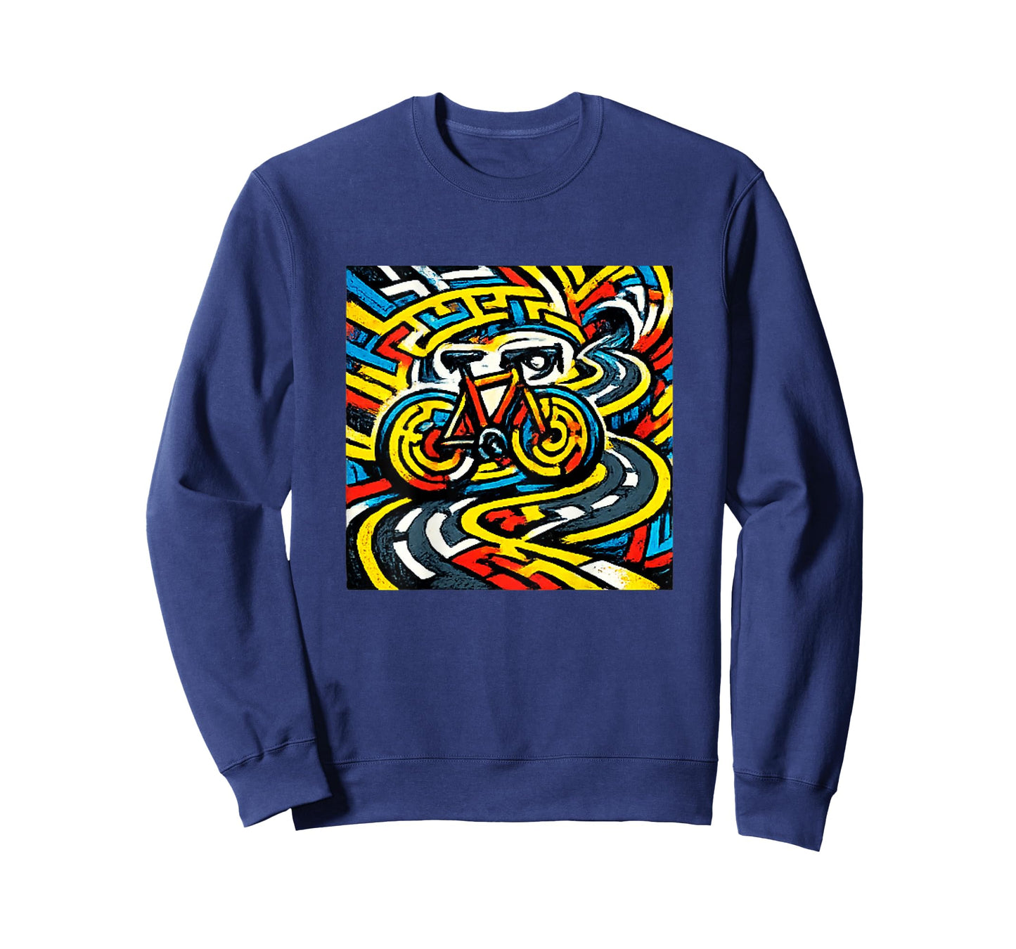 Cycling Psychedelic Maze Road Bike Art T-Shirt
