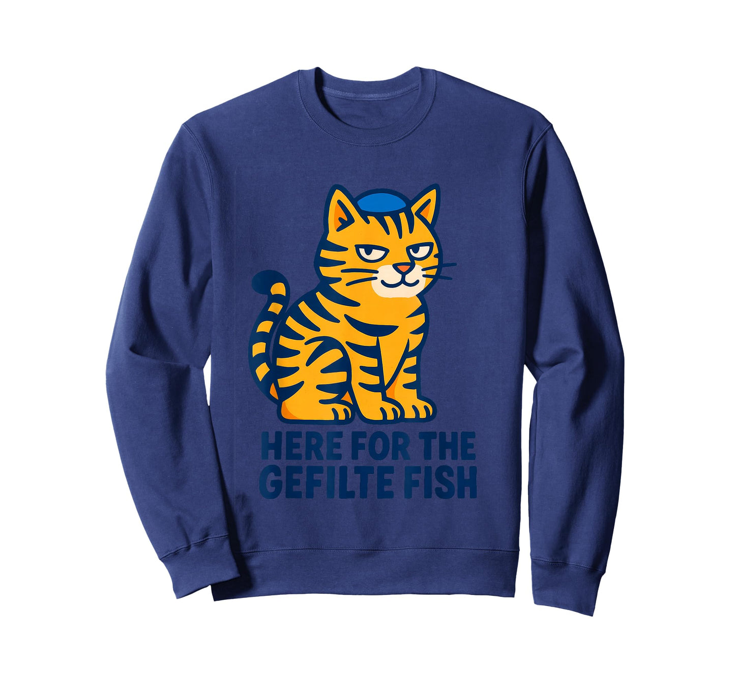Hebrew Jewish cat Graphic with Playful gefilte Slogan T-Shirt
