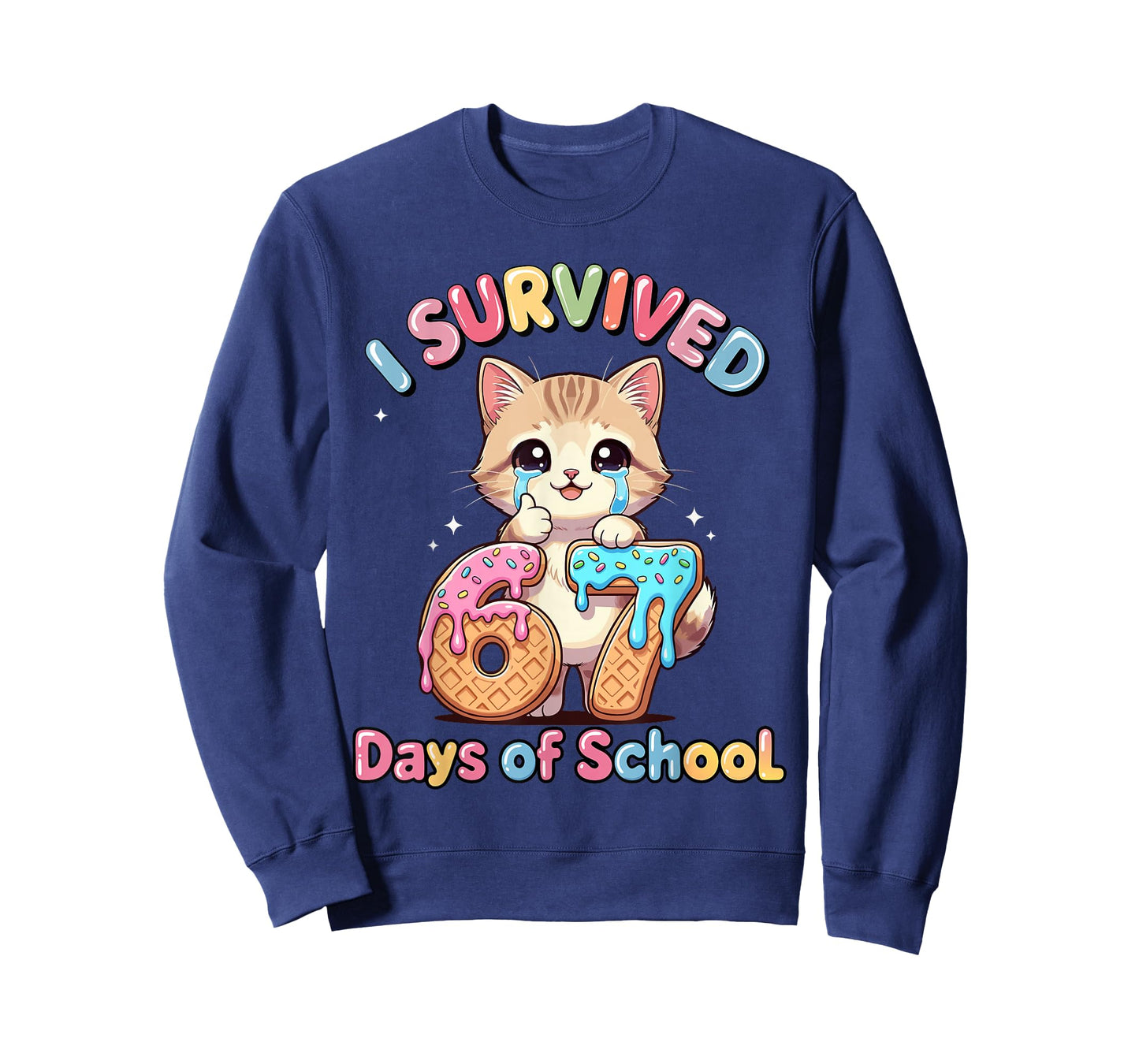 Cat Kitty Gen Alpha Students I Survived 67 Days of School T-Shirt