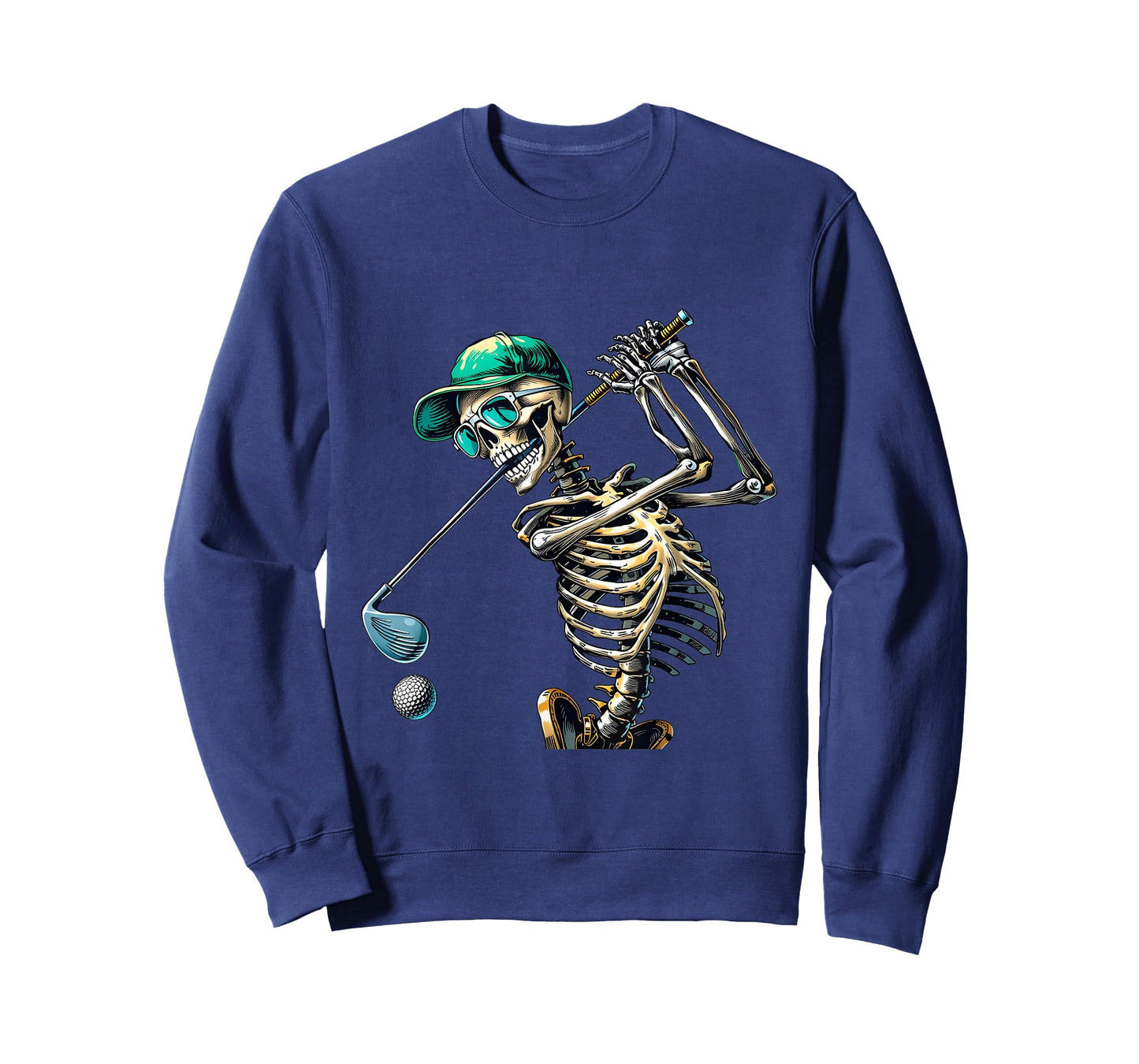 Skeleton Golf Halloween Golfer Golf Player Funny Men Dad T-Shirt