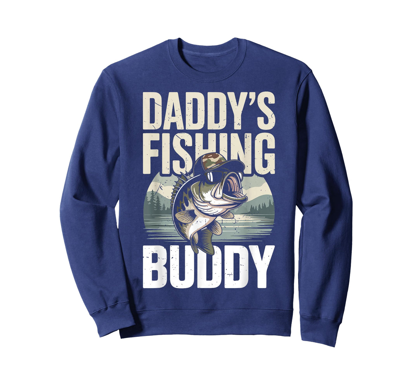 Youth Boy Fishing Camo Bass Fish Daddy's Fishing Buddy Kids T-Shirt