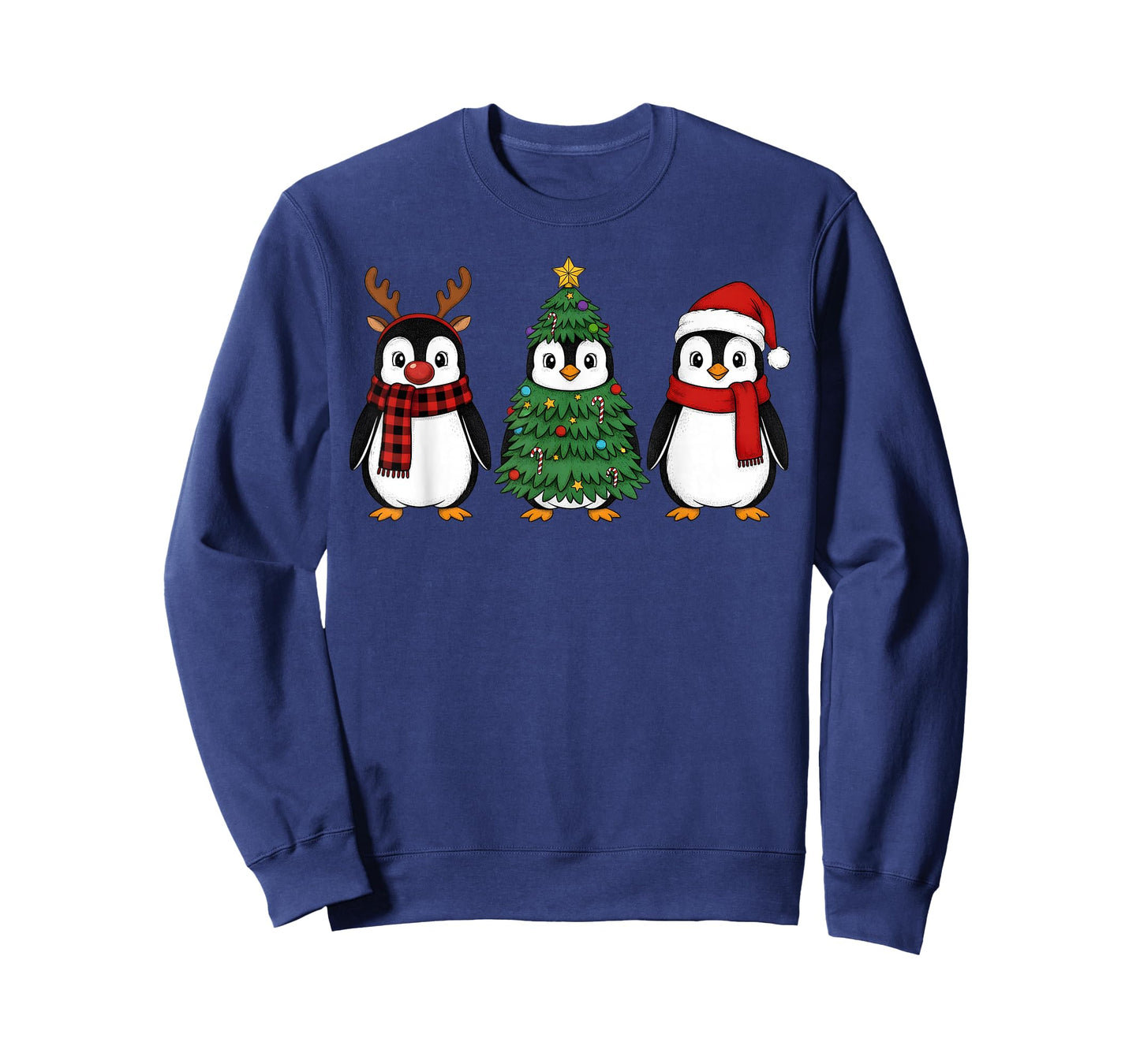 Retro Christmas Penguin Santa Reindeer T-Shirt