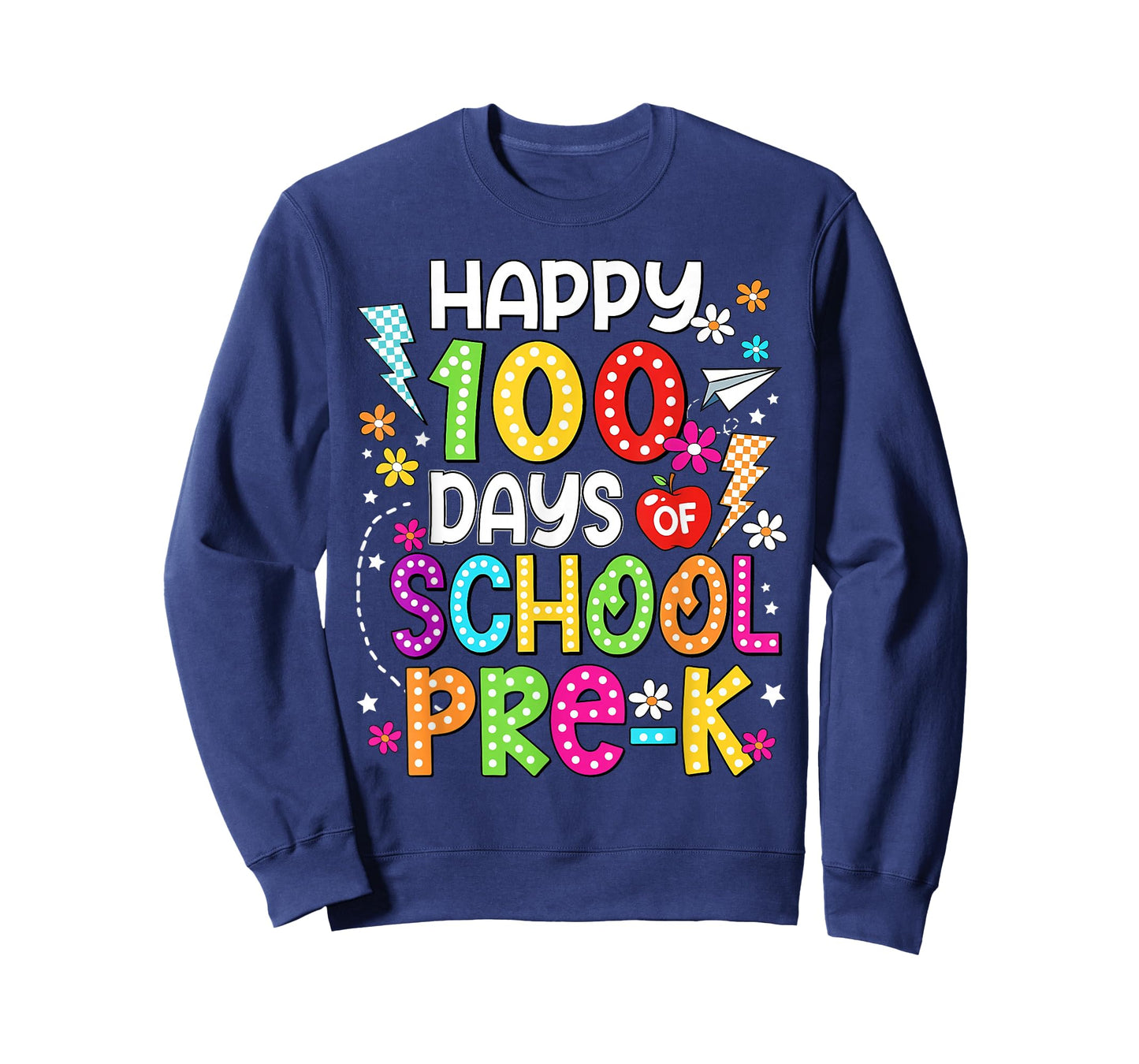 Happy 100 Days of Pre K Teacher Kids 100th Day of School T-Shirt