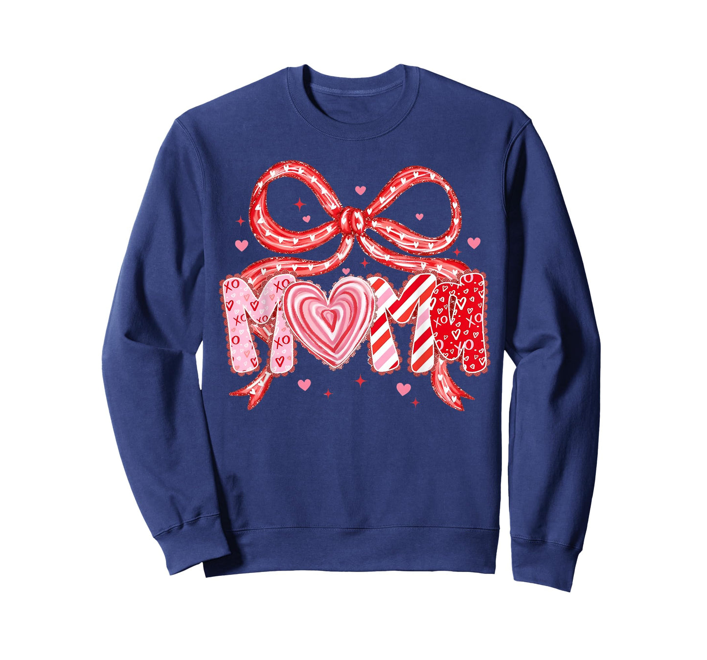 Valentine Mama Coquette Bow Heart Mom Mother Women T-Shirt