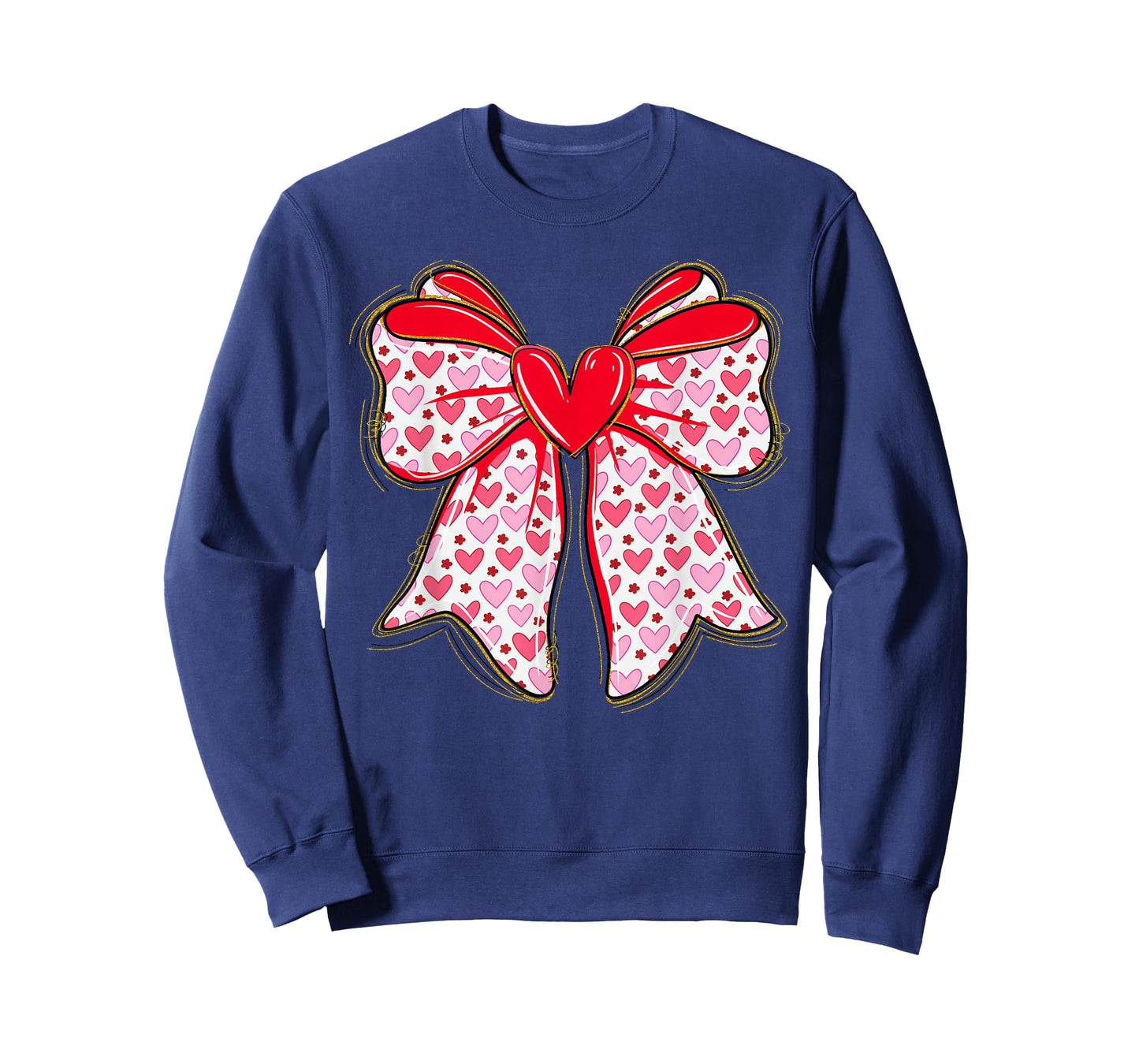 Valentine Hearts Coquette Bow Women Girls T-Shirt