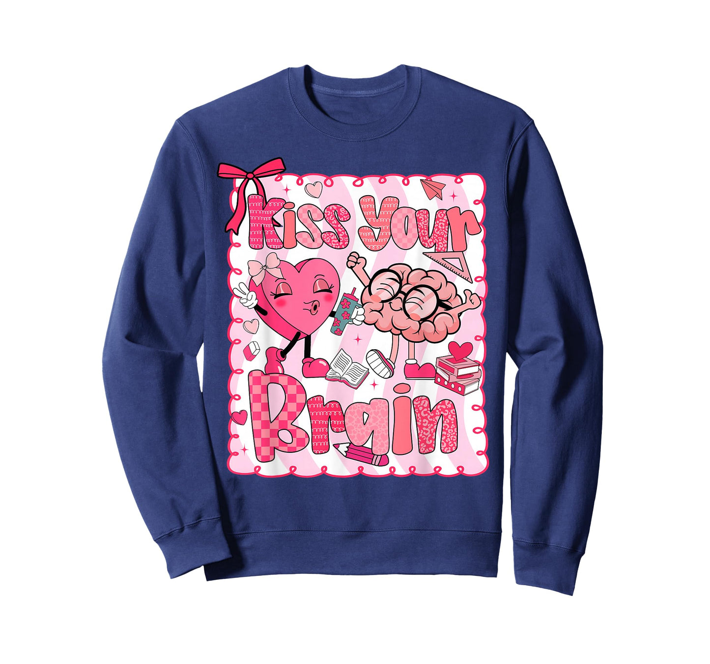 Kiss Your Brain Student Teacher Squad Valentine Boy Girl Kid T-Shirt