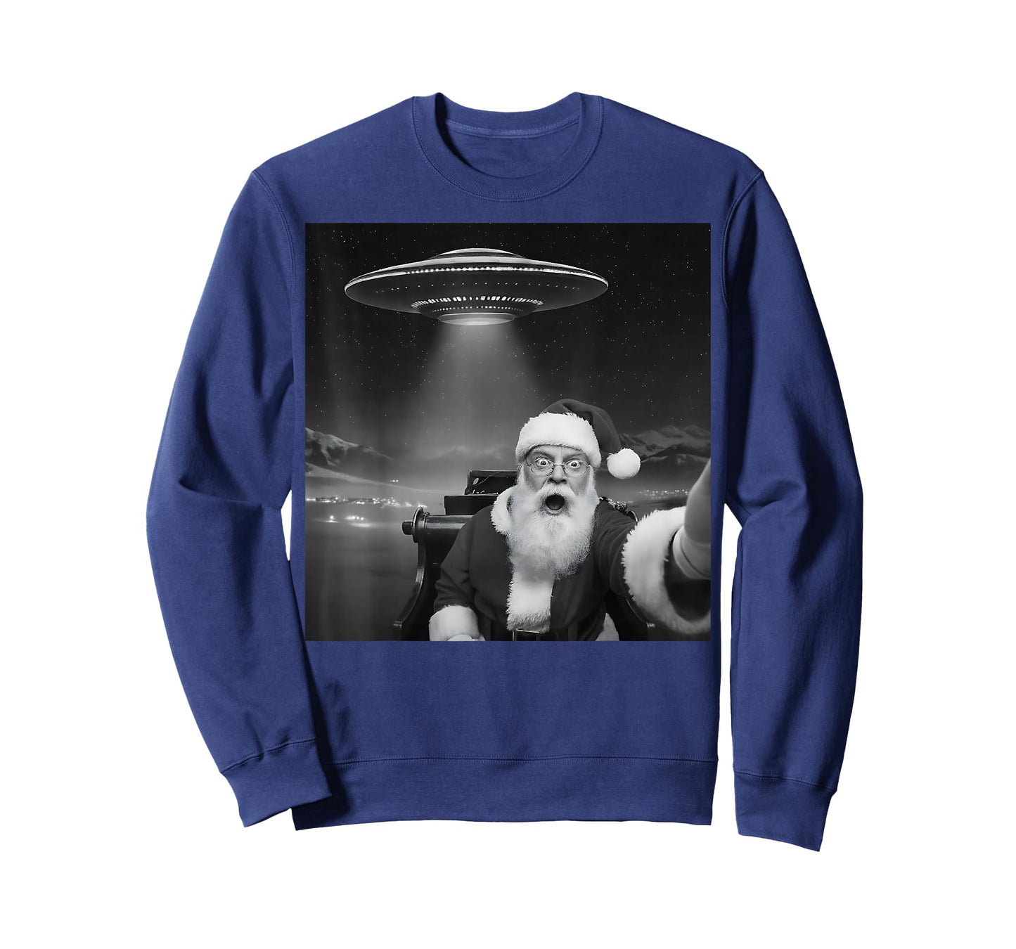 Santa Selfie with UFO Funny Christmas for Men Women Kids T-Shirt