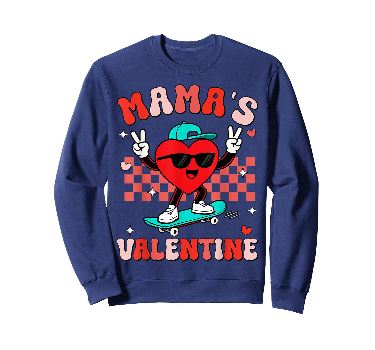 Groovy Heart Mama's Valentine Mom for Boys Girls Kid Toddler T-Shirt