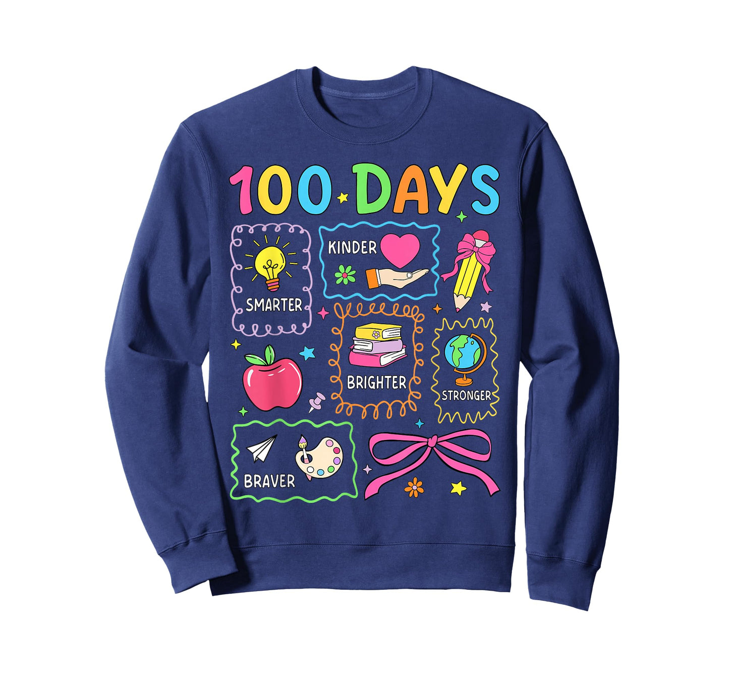 Preppy 100 Days of School 100th Day of School Kids Boys Girl T-Shirt