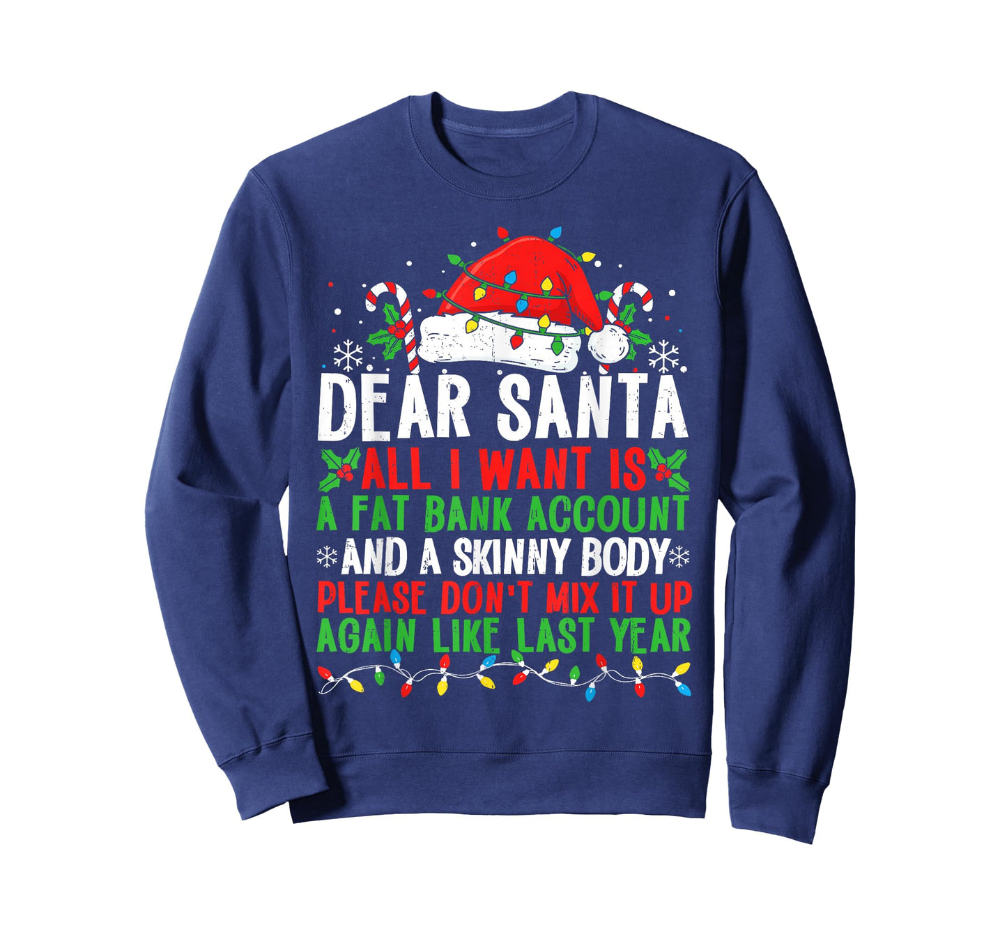 Funny Christmas Shirts for Women Men Adult Dear Santa T-Shirt