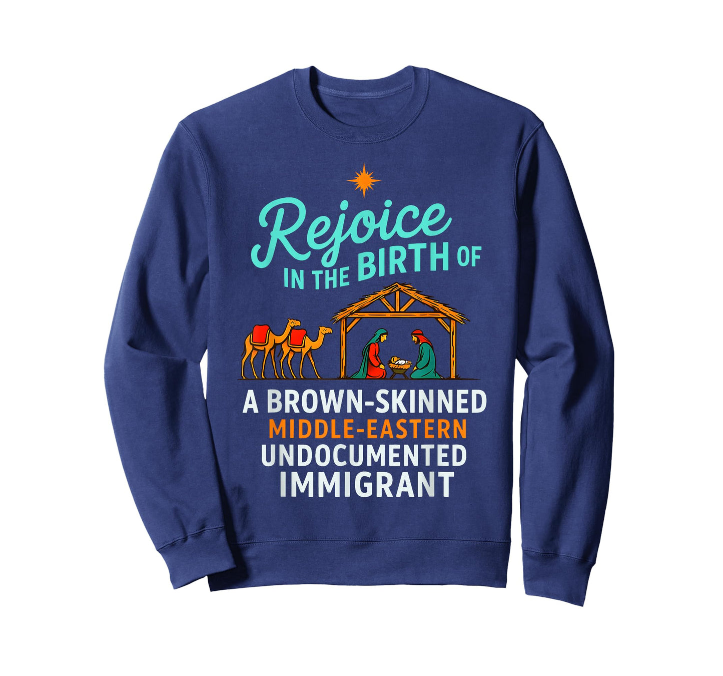 Rejoice in The Birth of A Brown Skinned Christian Christmas T-Shirt