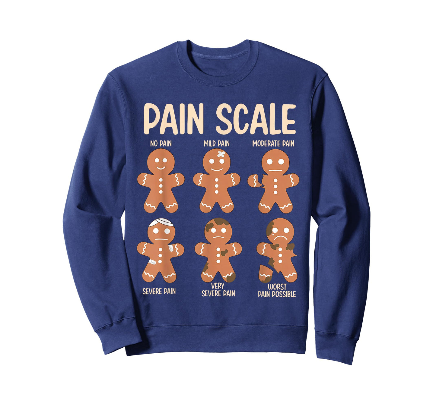 Pain Scale Funny Gingerbread Man Christmas Nurse Holiday T-Shirt