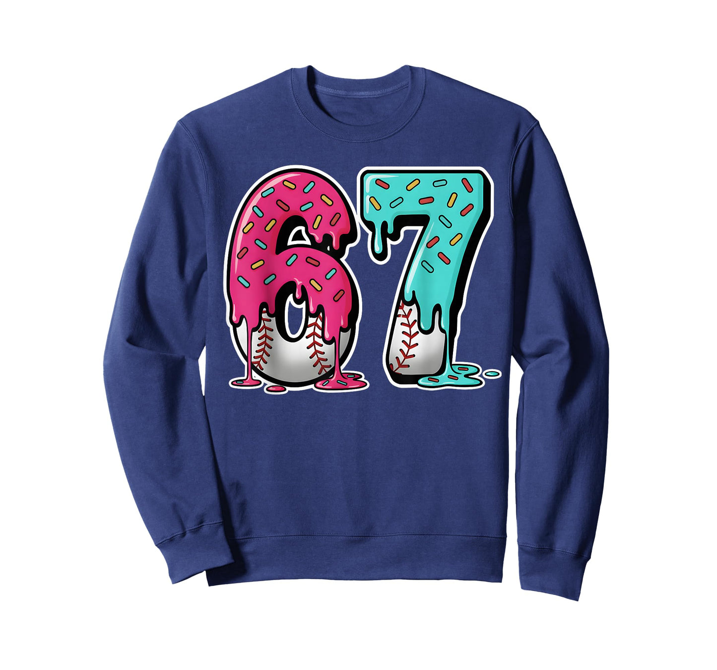67 Ice Cream Drip Baseball Gen Alpha Slang Six Seven Meme T-Shirt