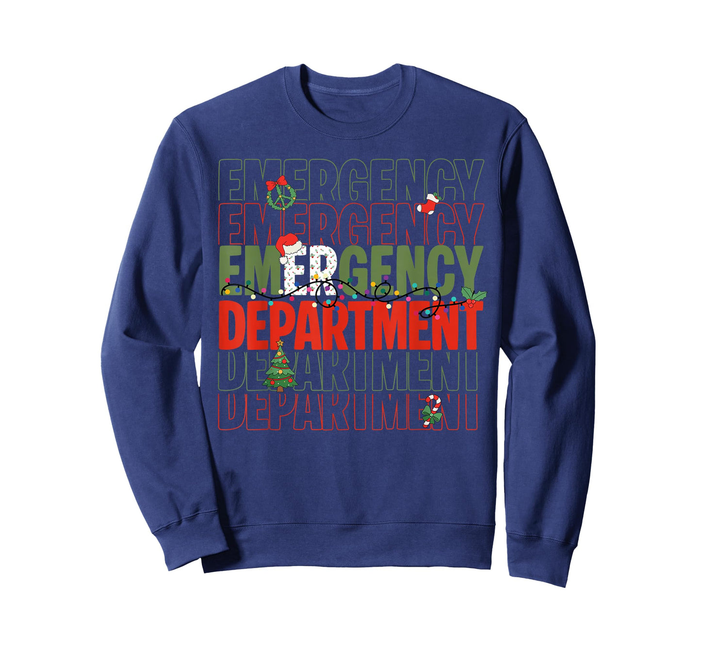 Retro Emergency Department Christmas Santa ER Crew Nurse T-Shirt