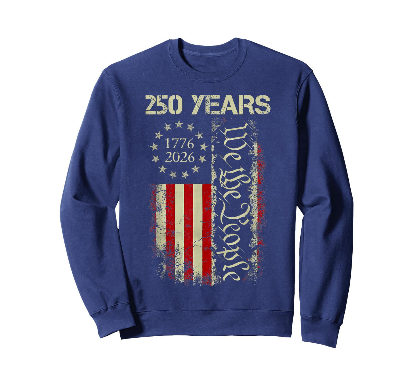 250 Years 1776-2026 250th Birthday USA Flag Patriotic Men T-Shirt