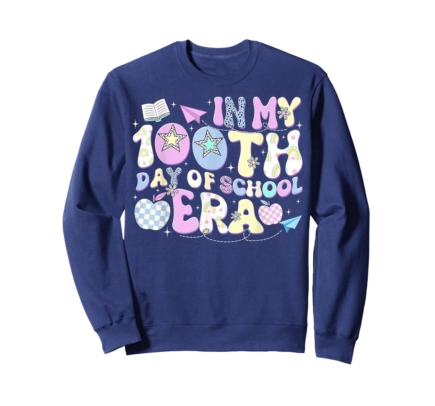 Groovy 100 Days of School in My Era 100th Day Apple T-Shirt