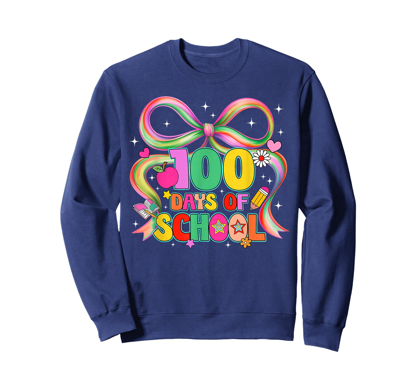 Happy 100 Days of School Coquette Bow Girl Women Teacher T-Shirt
