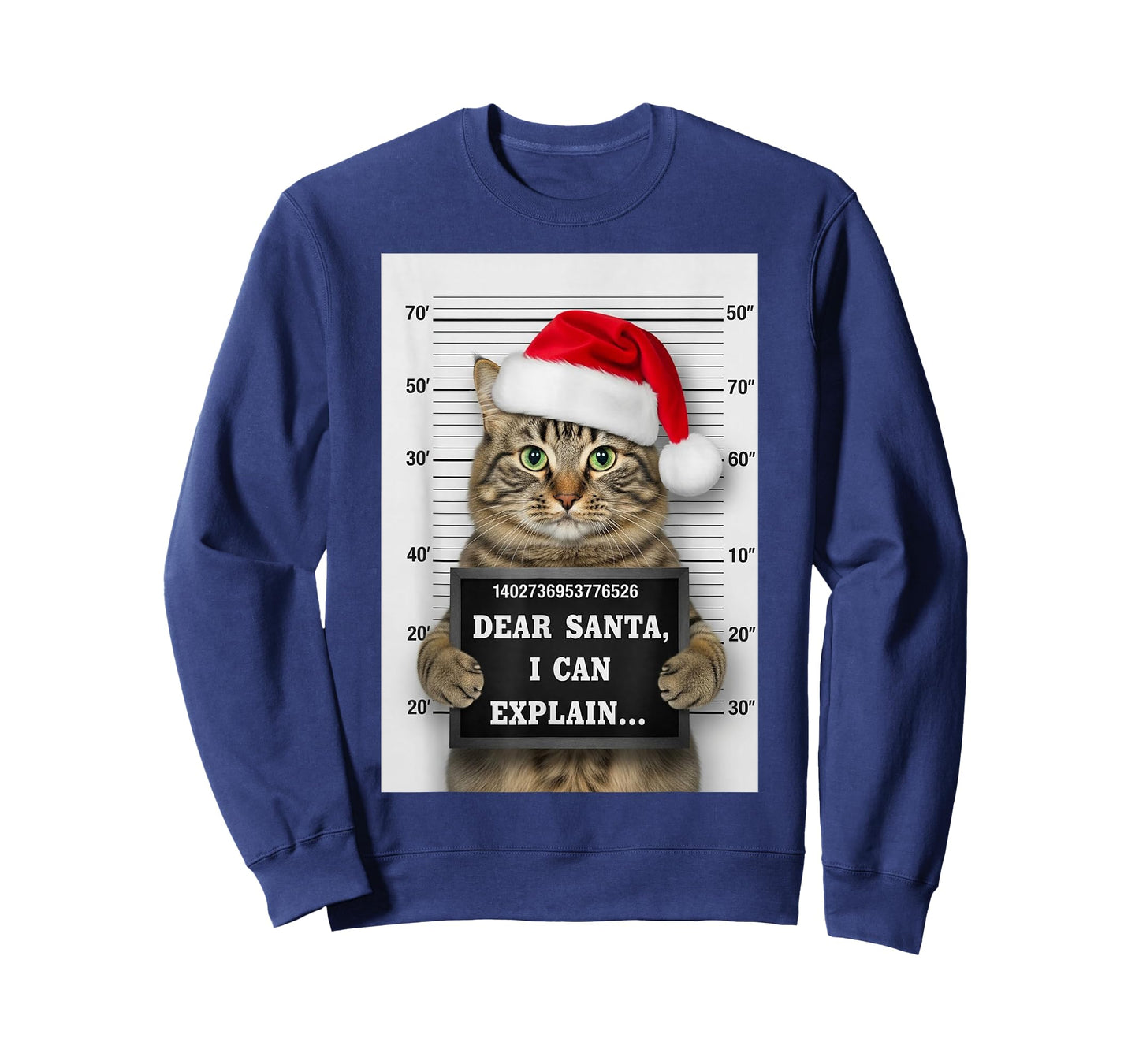 Dear Santa I Can Explain Funny Christmas Cat Kitten Mugshot T-Shirt