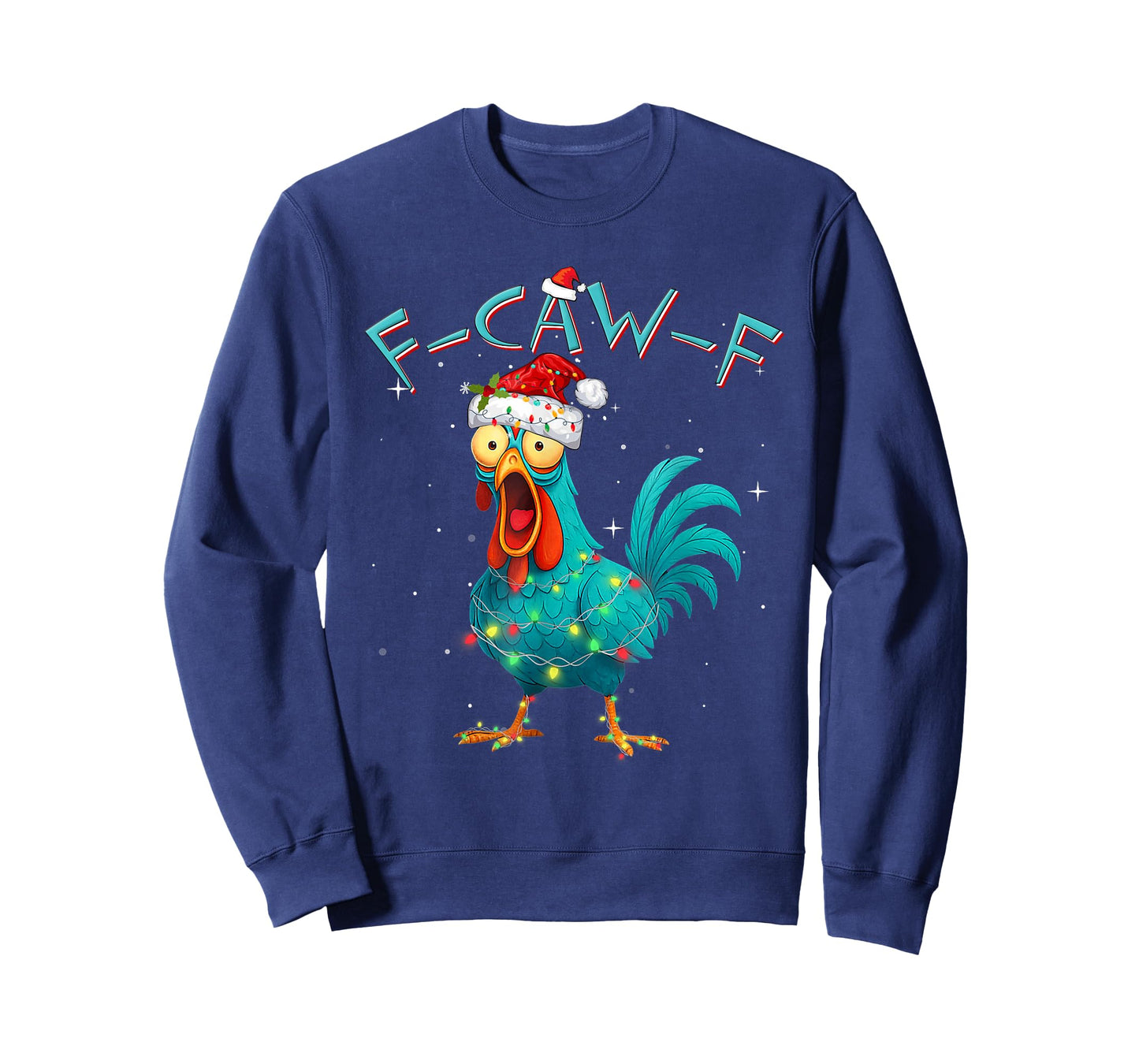 F-Caw-F Christmas Crow Xmas Goth Lights Santa Hat Raven T-Shirt