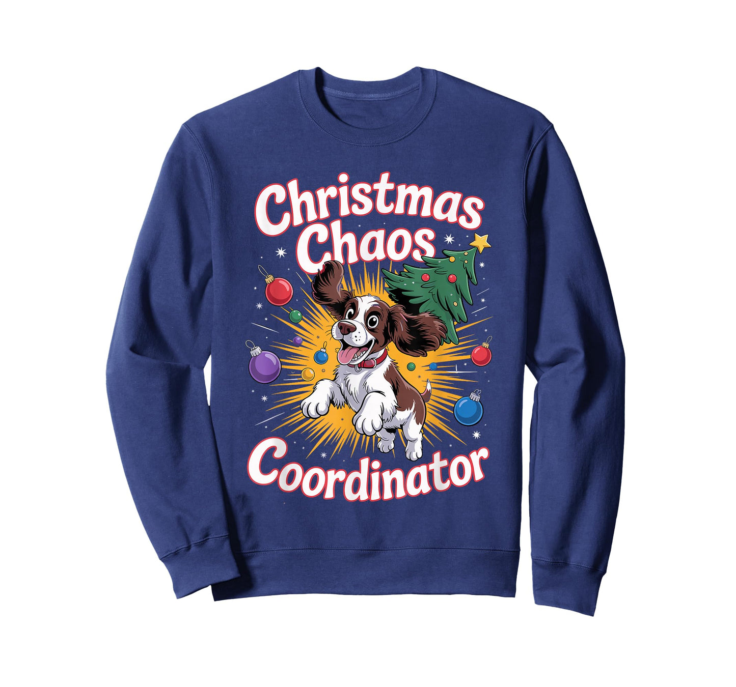 Christmas Chaos Coordinator Puppy English Springer Spaniel T-Shirt