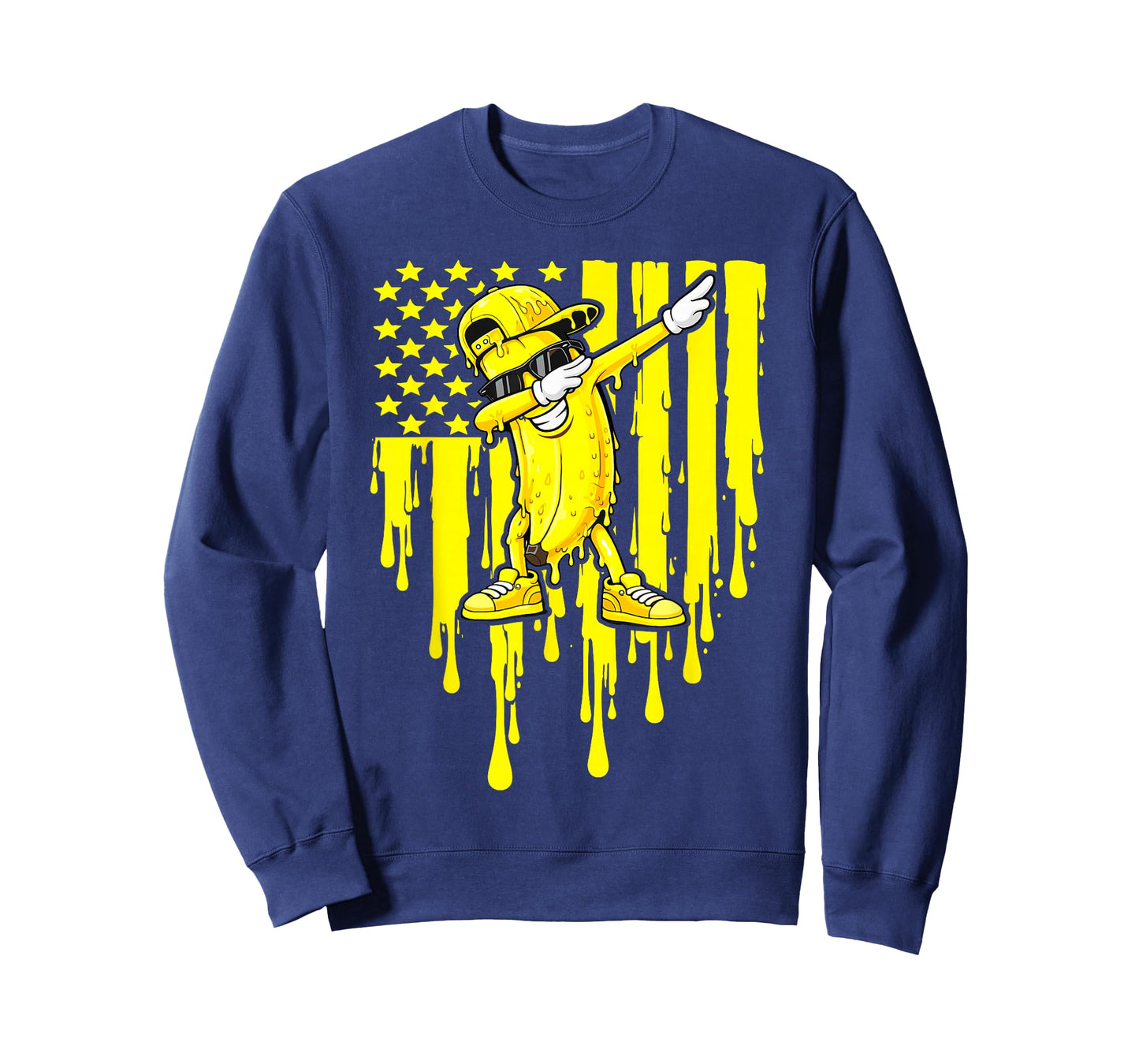 Funny Banana Dab Flag Drip Kids Youth Boys Girls T-Shirt