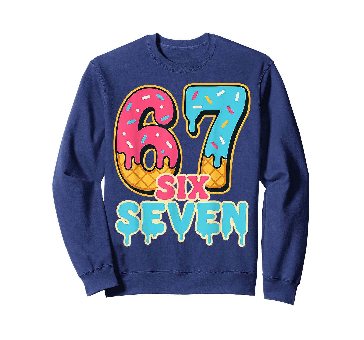 Baseball Drip Number 67 Player Trendy 6 7 Meme Funny T-Shirt