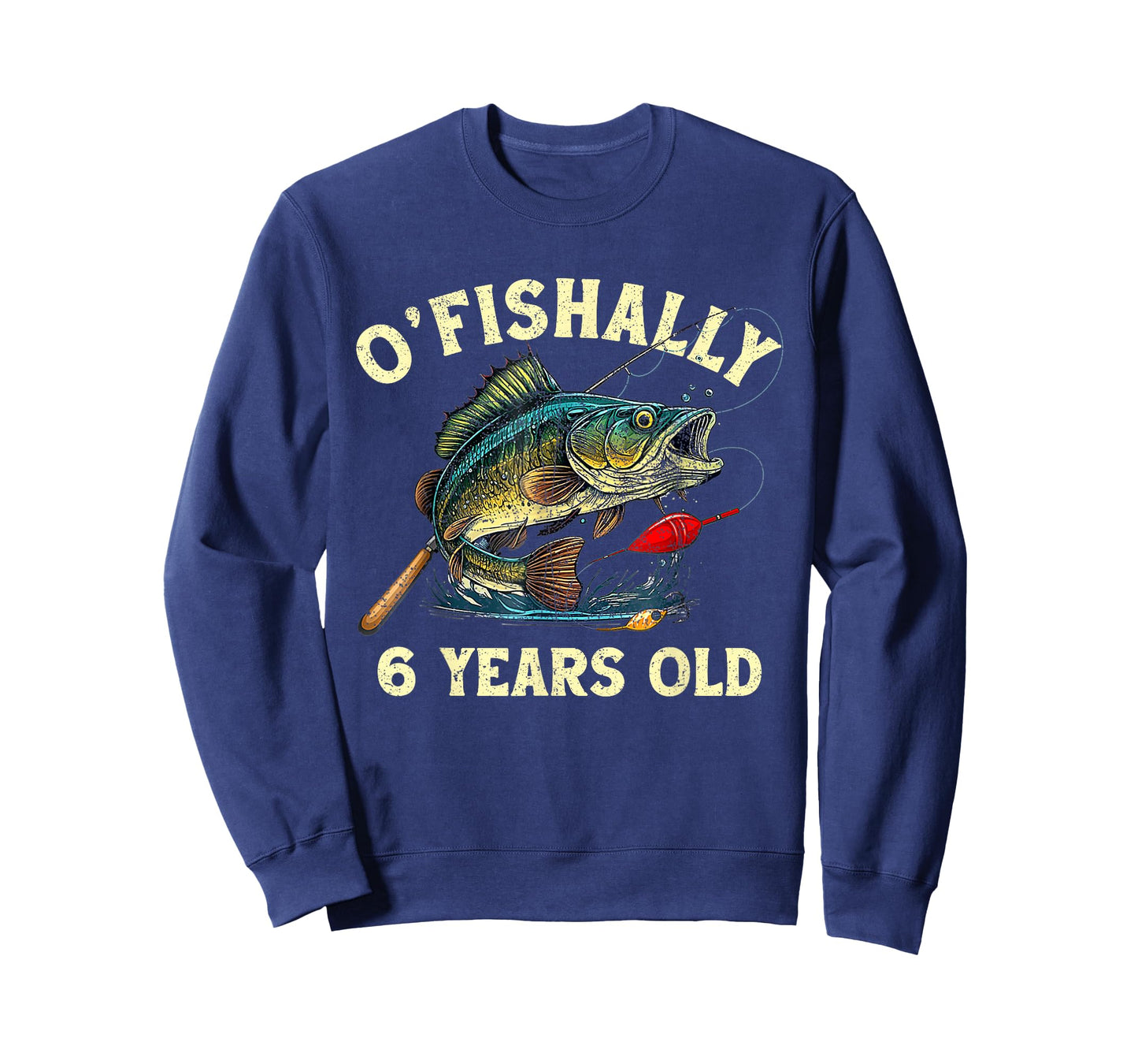 Vintage O'Fishally 6 Years Old Fishing 6th Birthday Boy T-Shirt