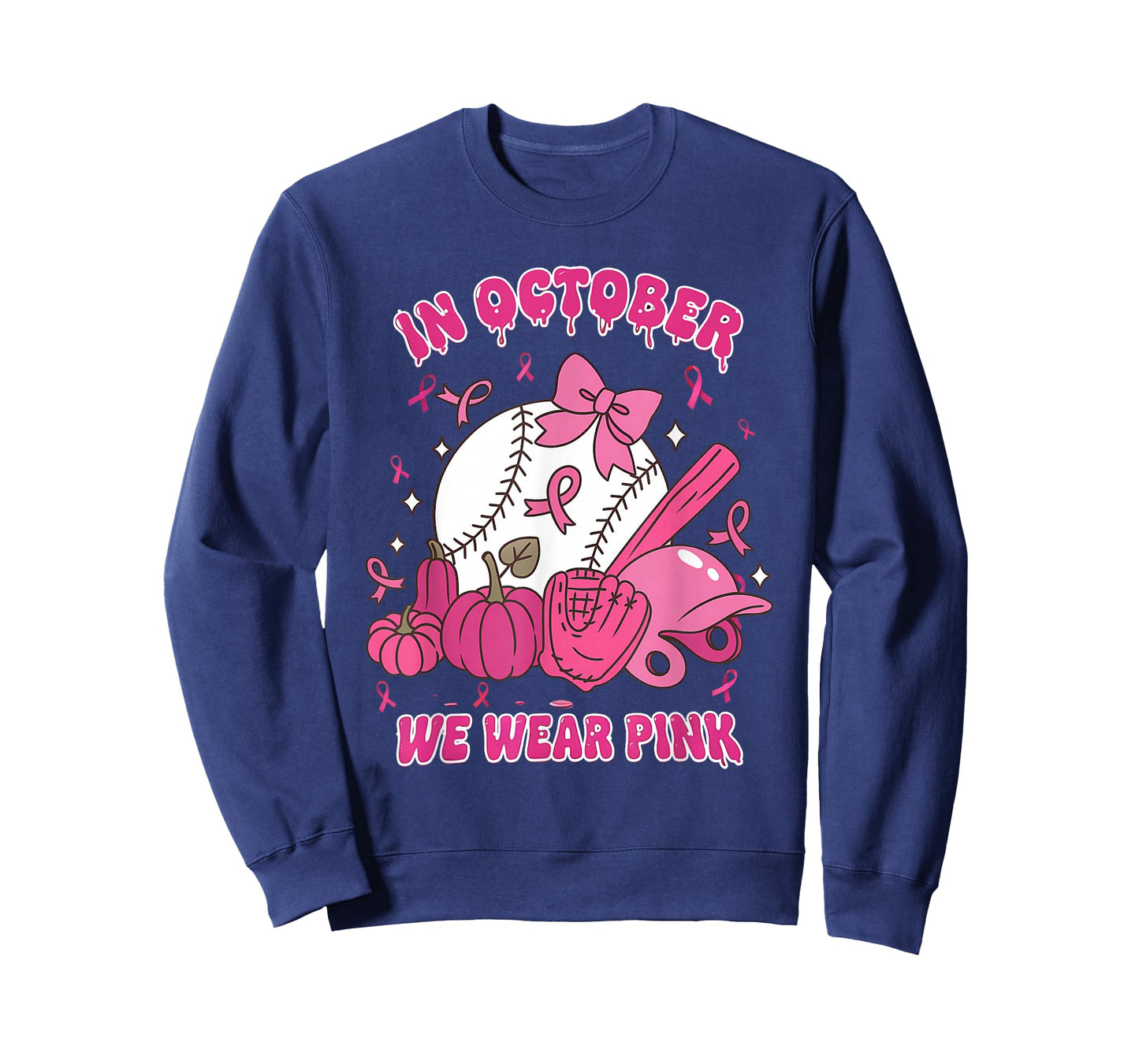 Baseball in October We Wear Pink Breast Cancer Awareness Kid T-Shirt
