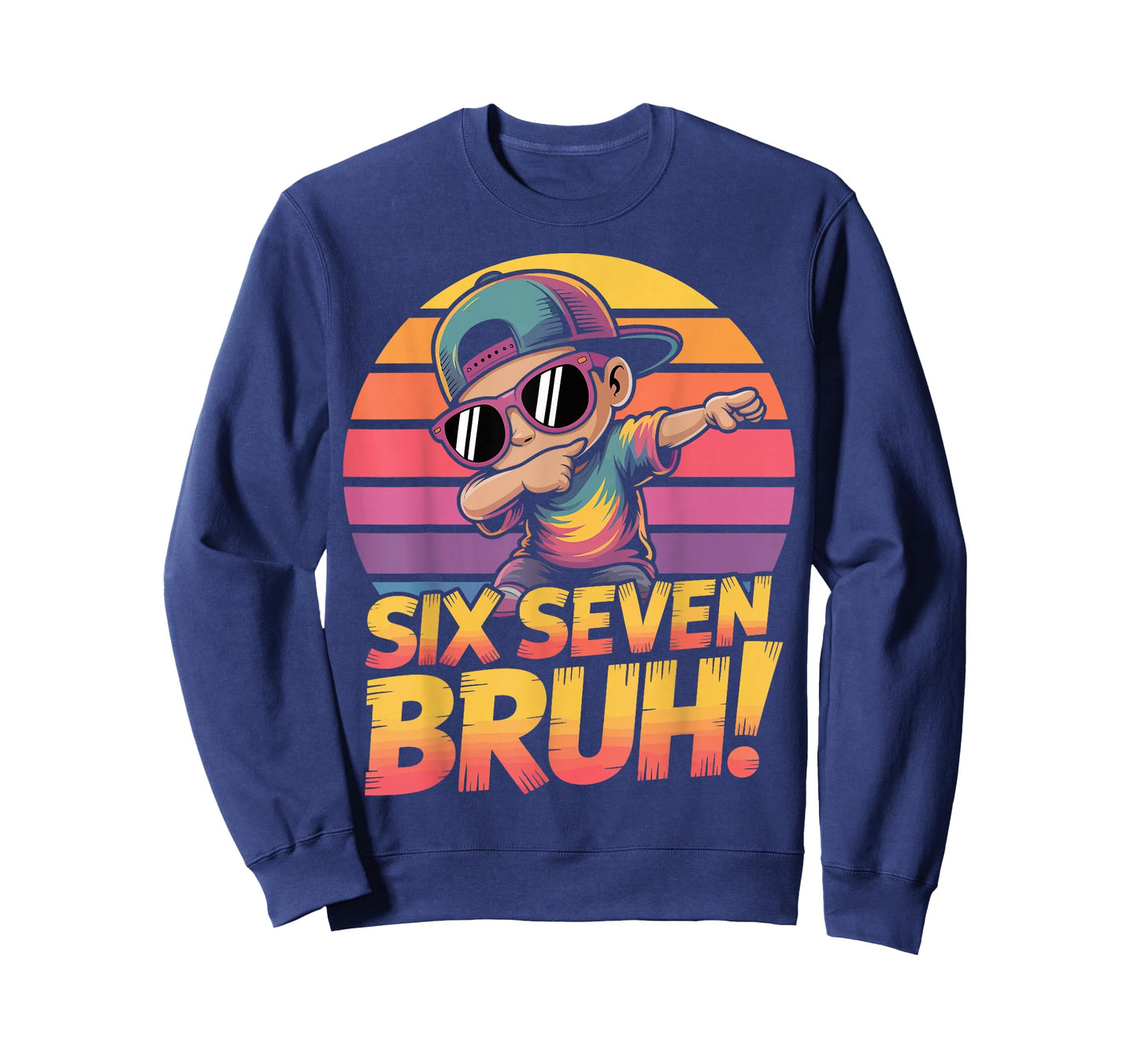 67 Meme Dabbing Six Seven 6 7 Bruh Funny Number Design Kids T-Shirt