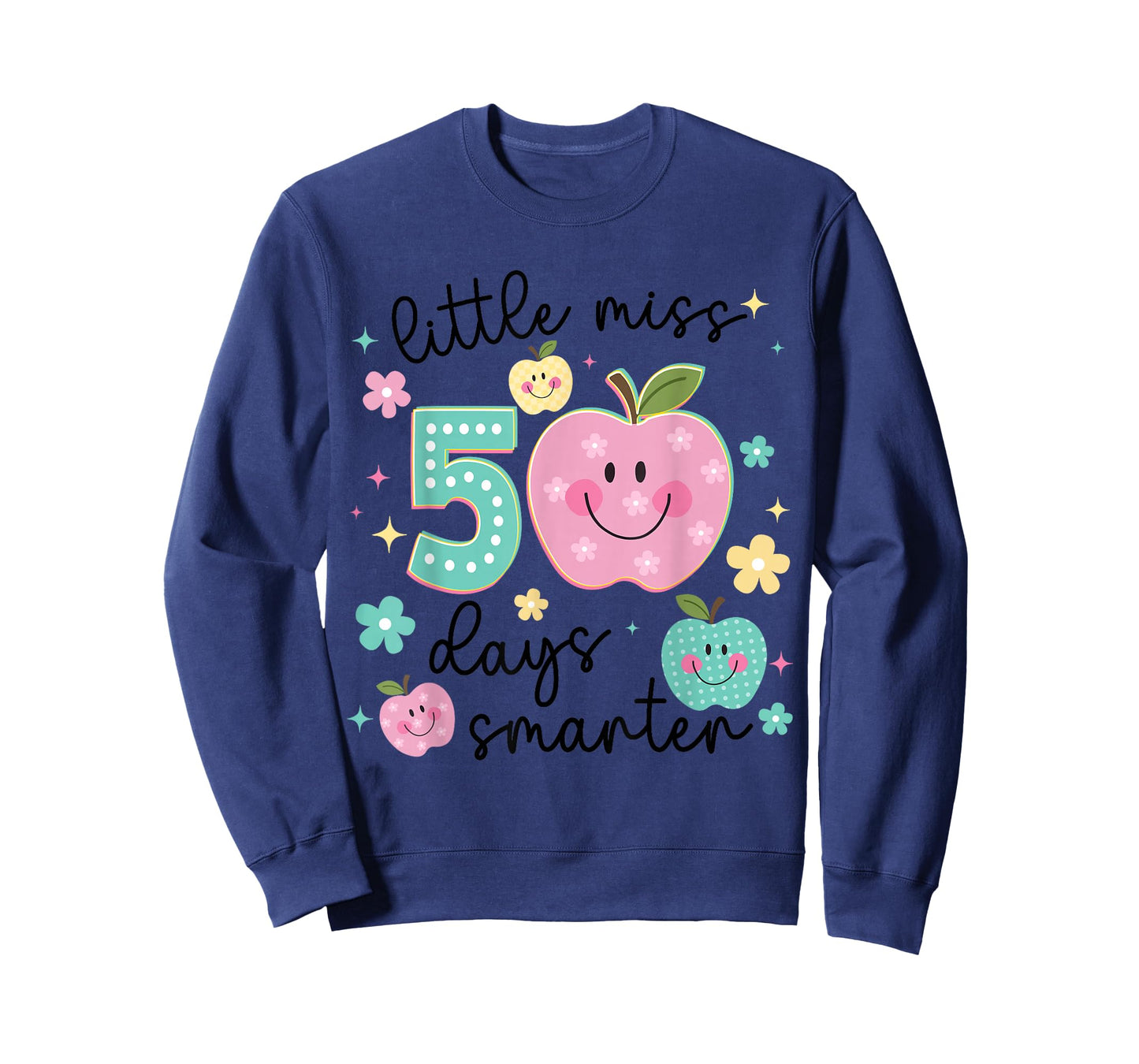Little Miss 50 Days Smarter Kids Girls 50th Day of School T-Shirt