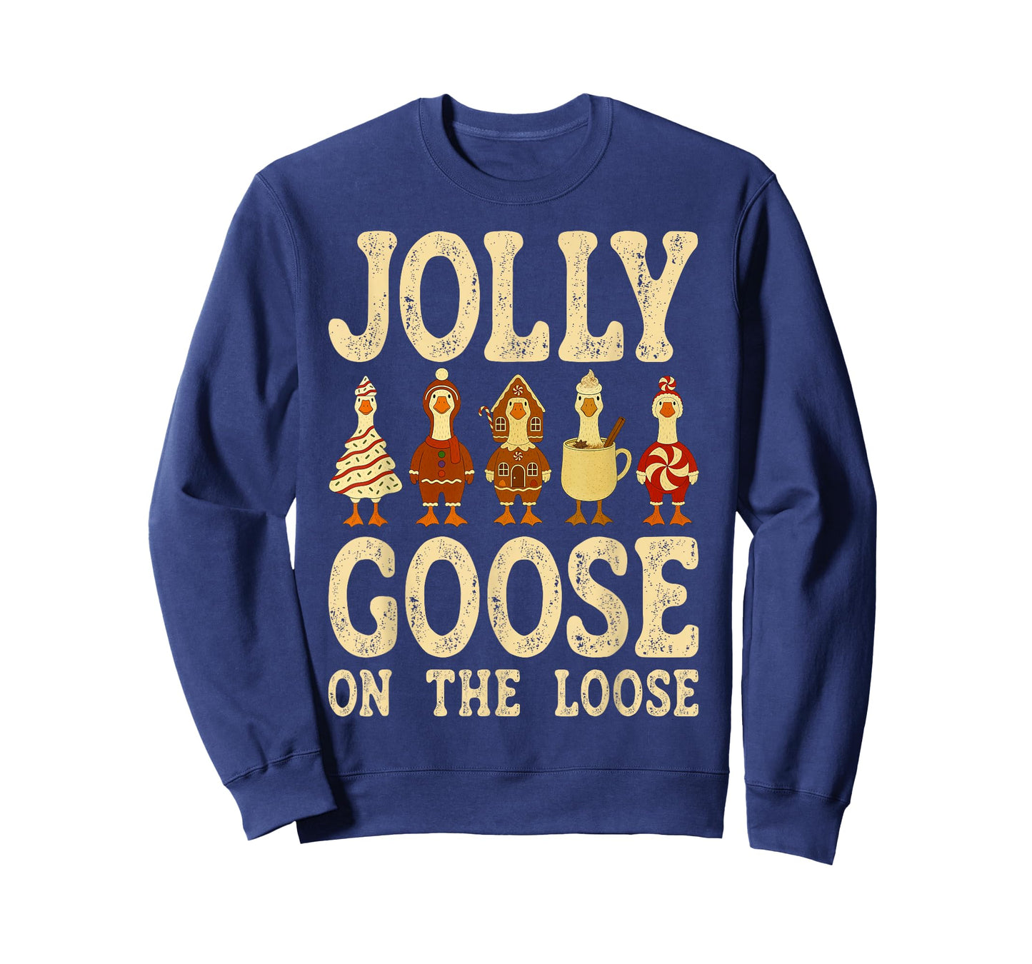 Jolly Goose On The Loose Christmas Candy Gingerbread Cookies T-Shirt