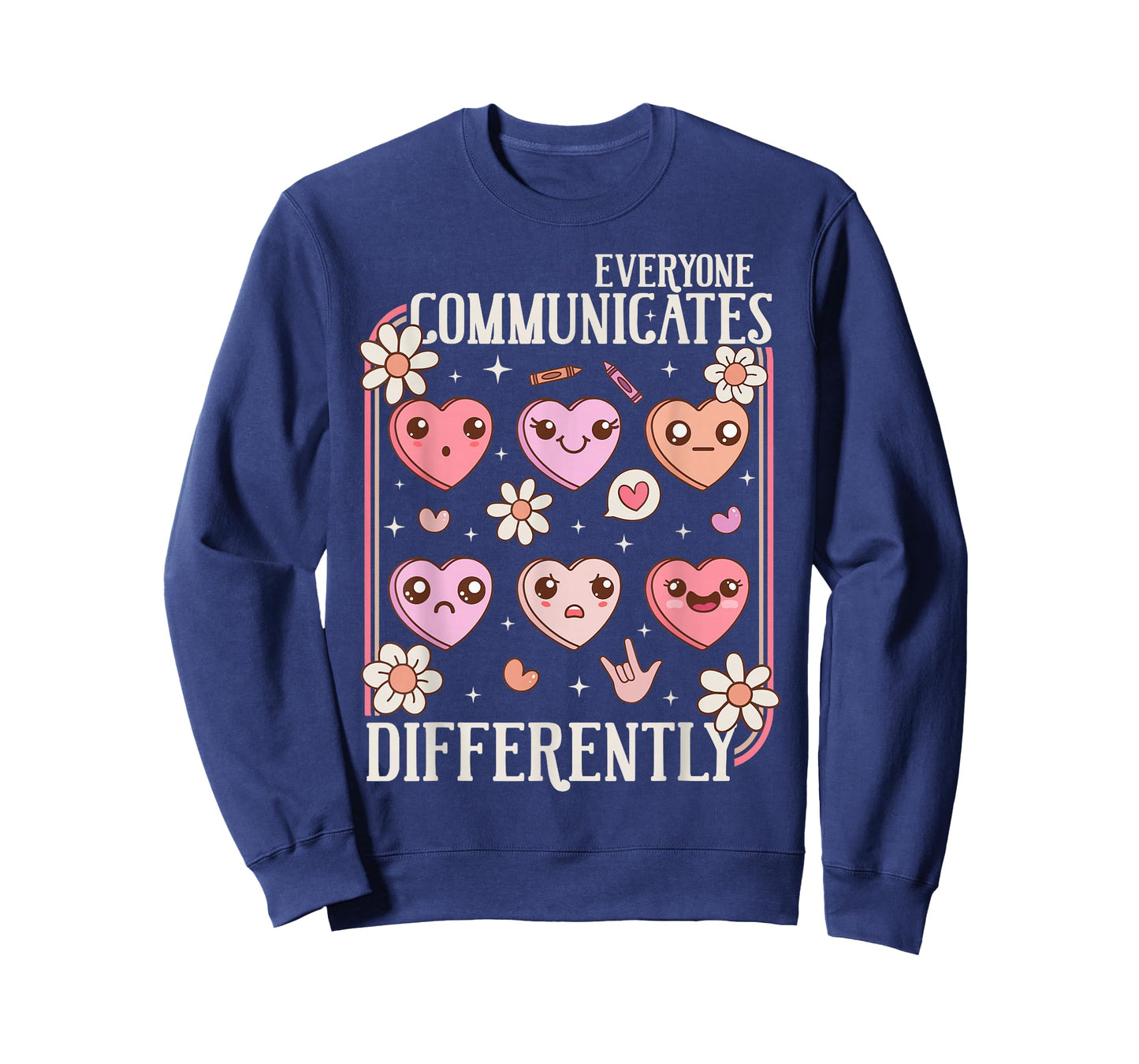 Everyone Communicates Differently Valentines Day Autism T-Shirt