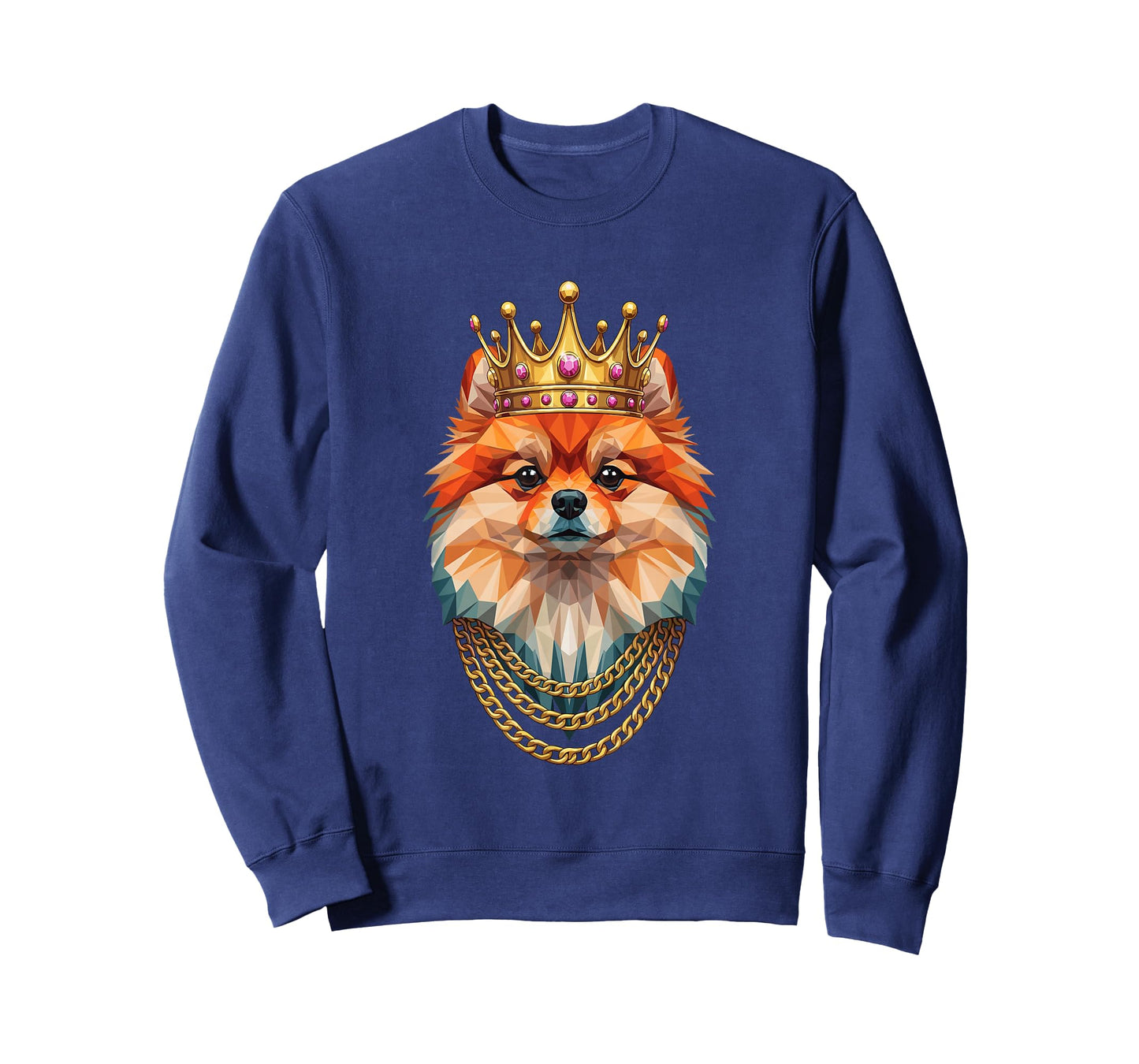 Pomeranian Dog Gangster Golden Crown King Regal Art T-Shirt