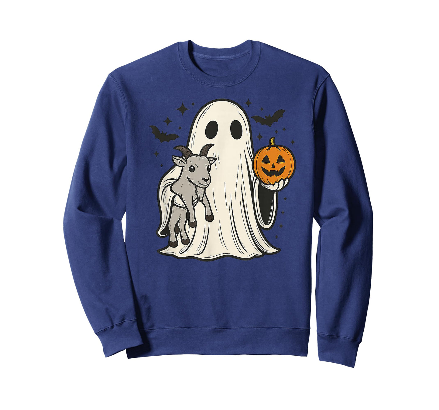 Funny Ghost Holding Goat Halloween Pumpkin T-Shirt