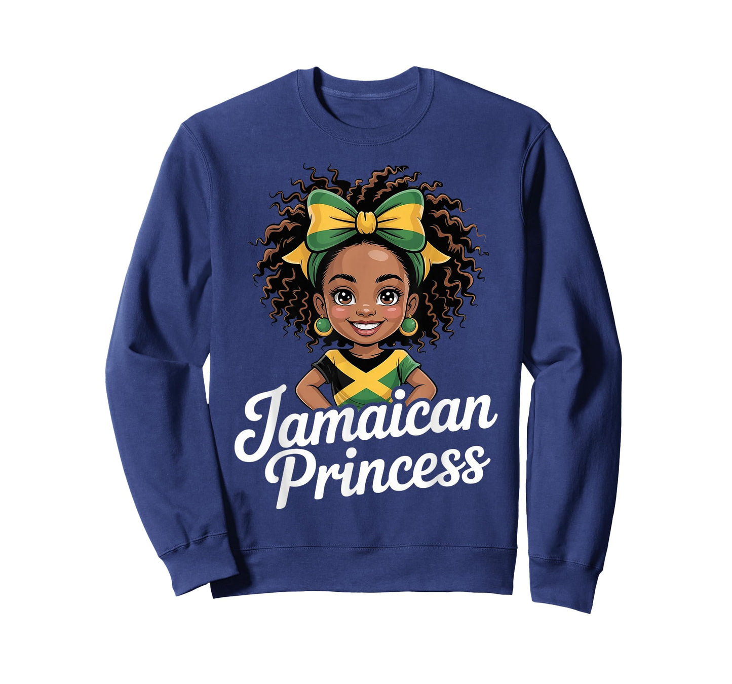 Cute Jamaican Princess Girls Teens Kids Jamaica Flag Bow T-Shirt