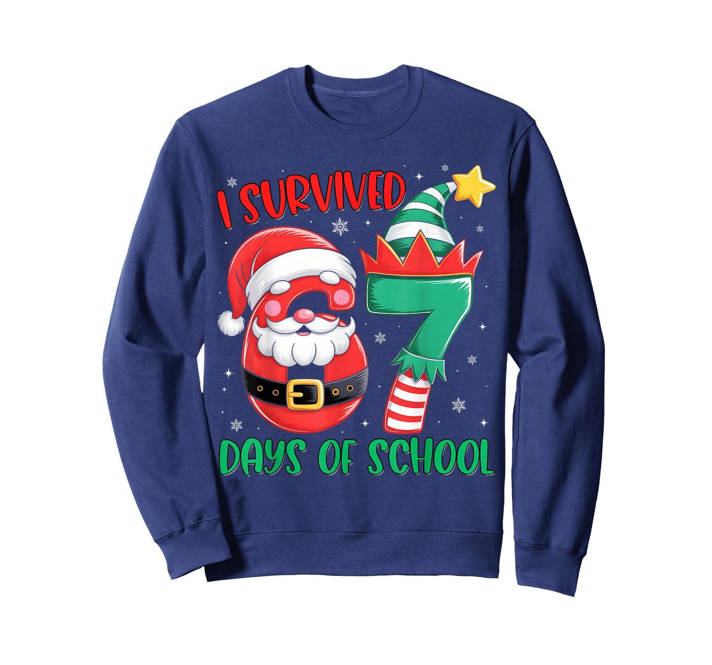 Christmas I Survived 67 Days of School Funny Six Seven T-Shirt