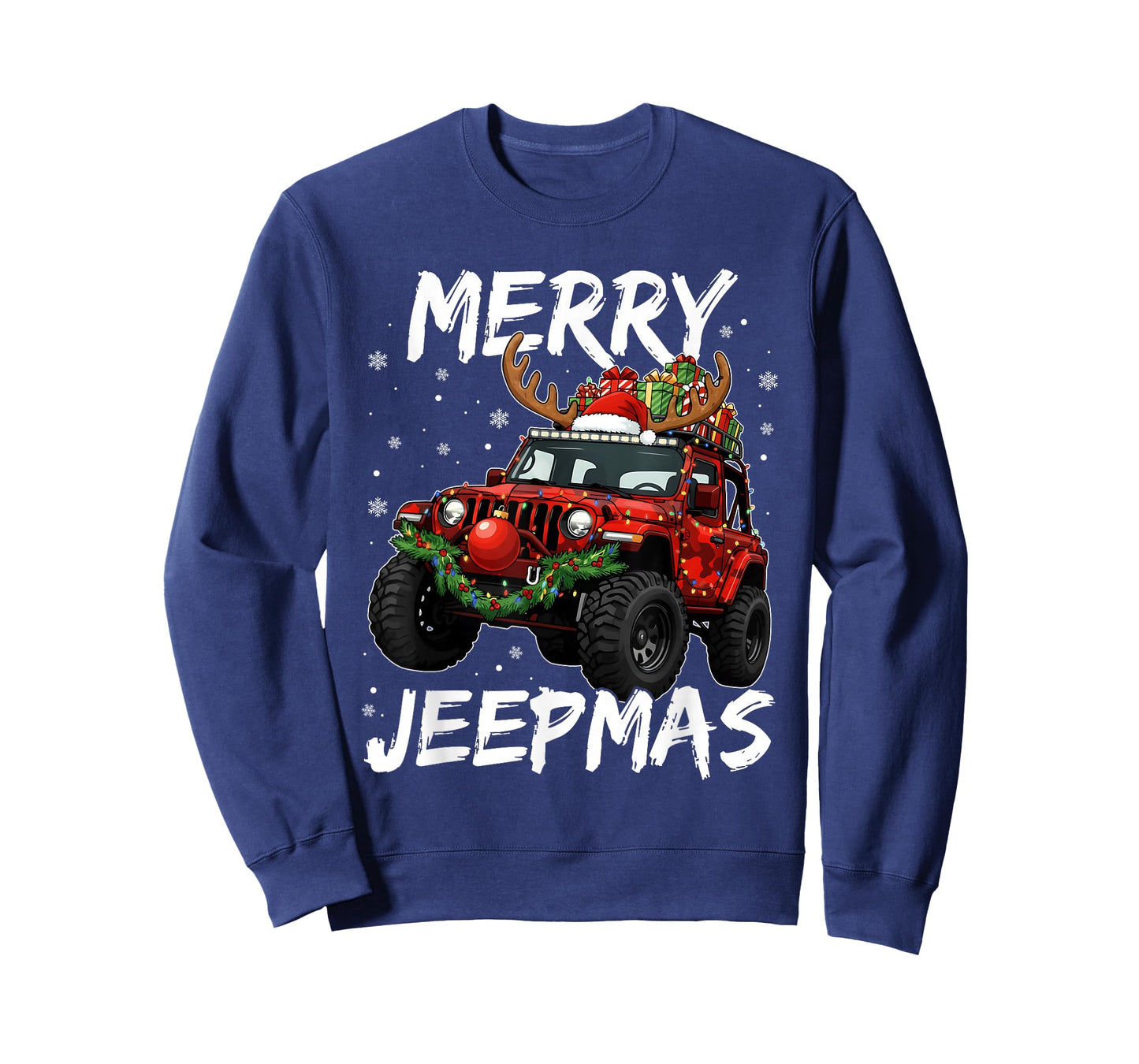 Merry Jeepmas Ugly Light Reindeer Christmas Funny Xmas Kids T-Shirt