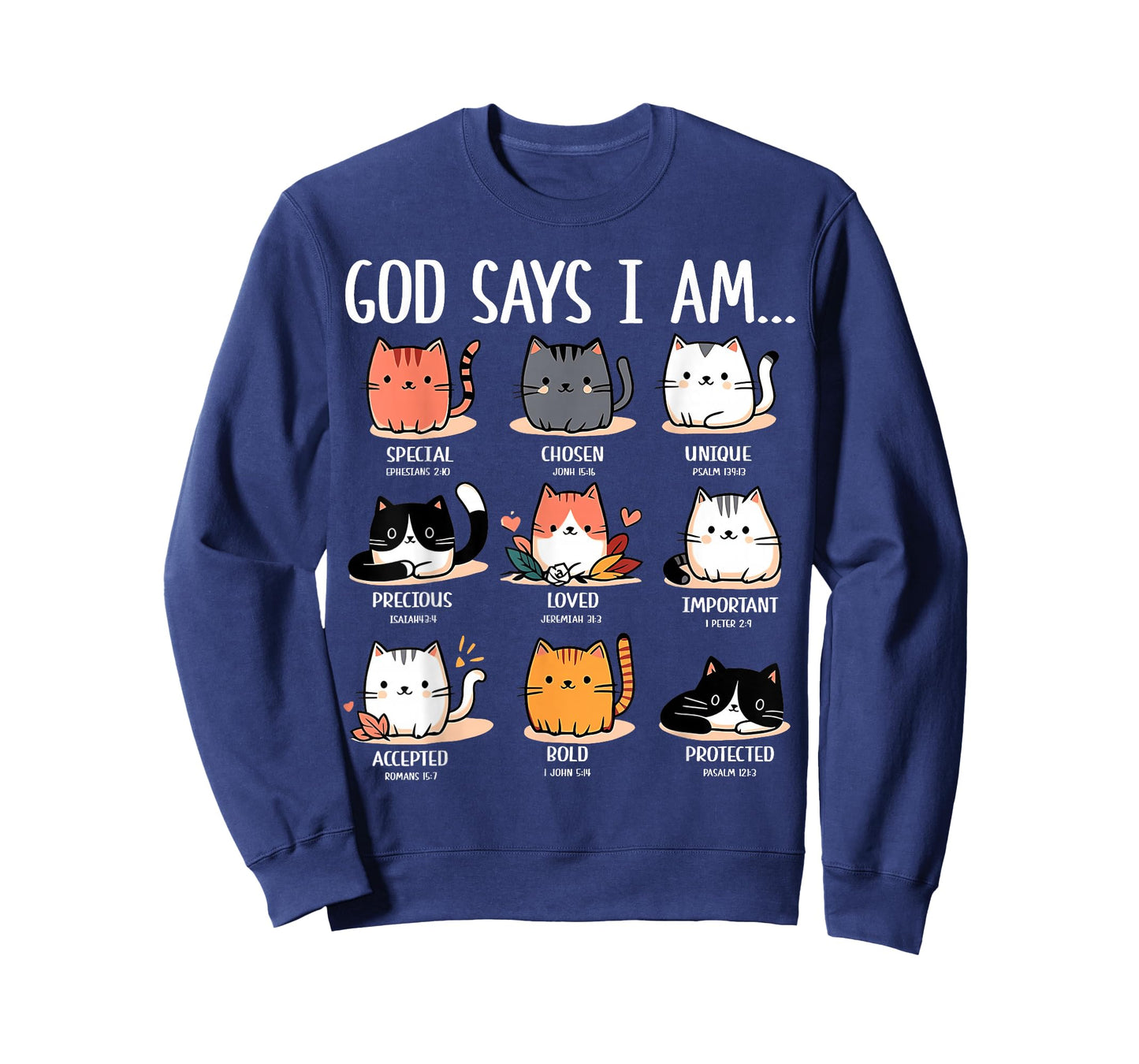 Cute God Says I Am Cat Lover Funny Christian Kids Girls T-Shirt