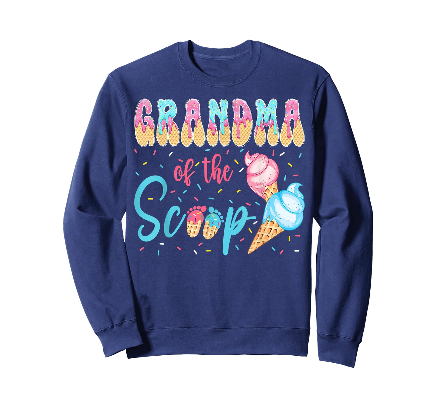 Grandma of The Scoop Ice Cream Gender Reveal Baby Shower T-Shirt