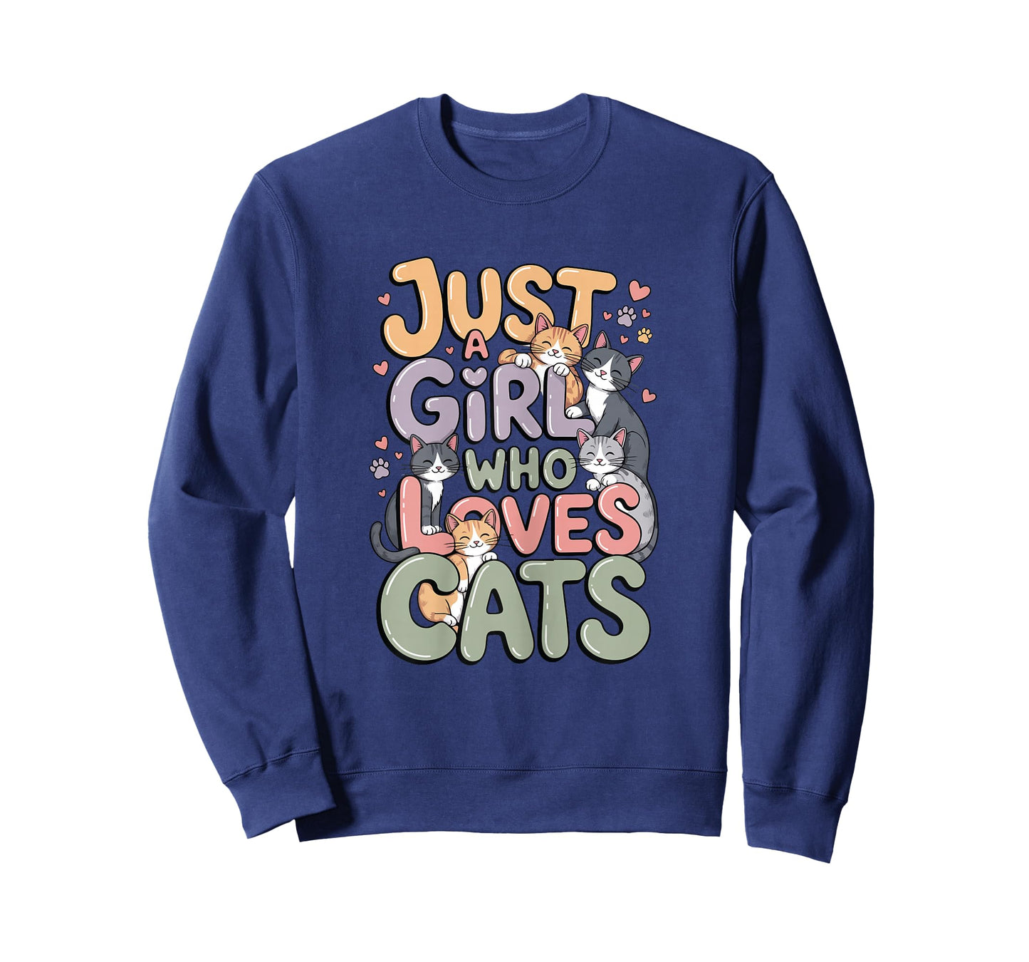 Just a Girl Who Loves Cats Cute Kawaii Cat Lover Women Girls T-Shirt