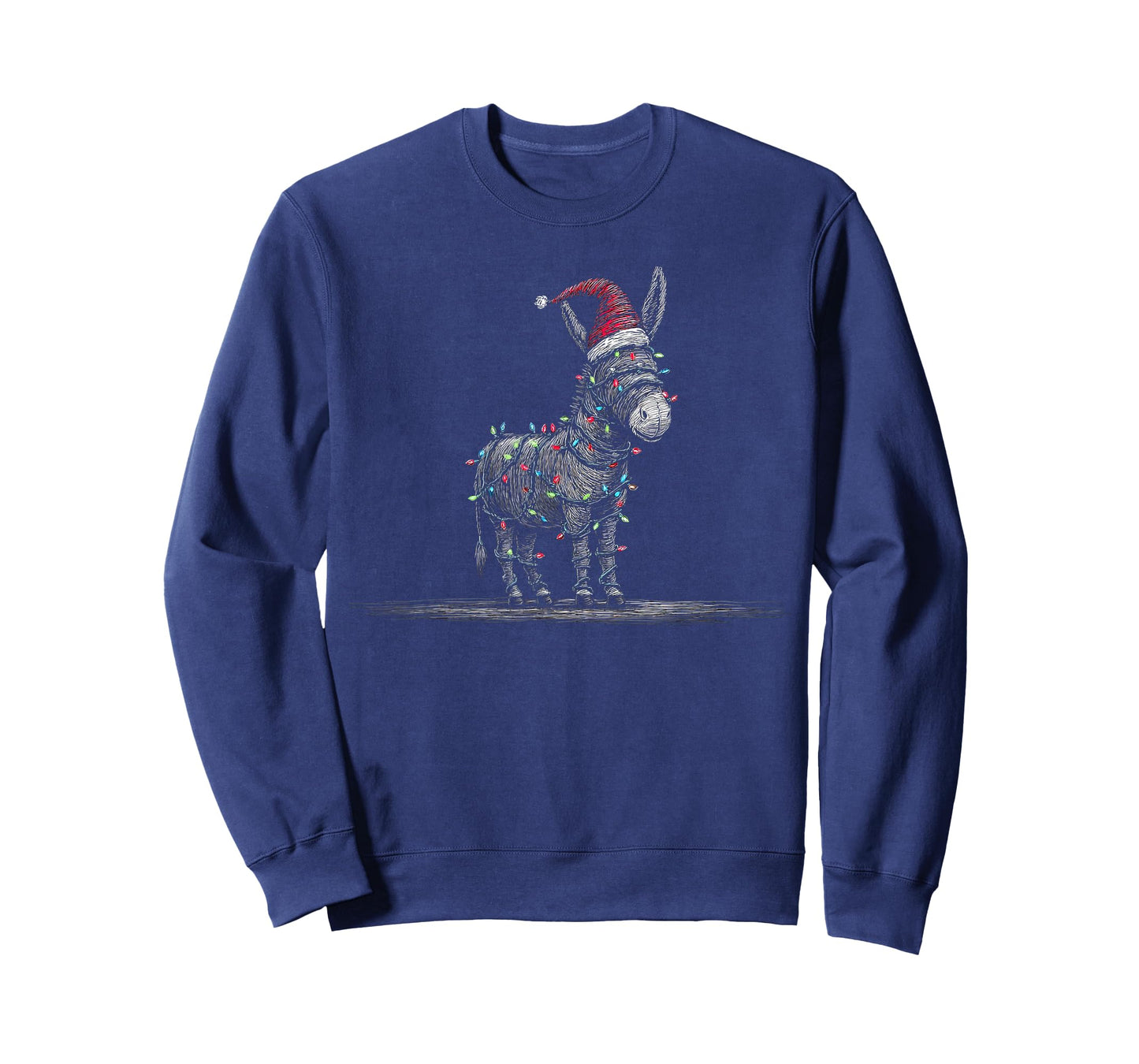 Funny Donkey Christmas Graphics Animal Lights Lover T-Shirt